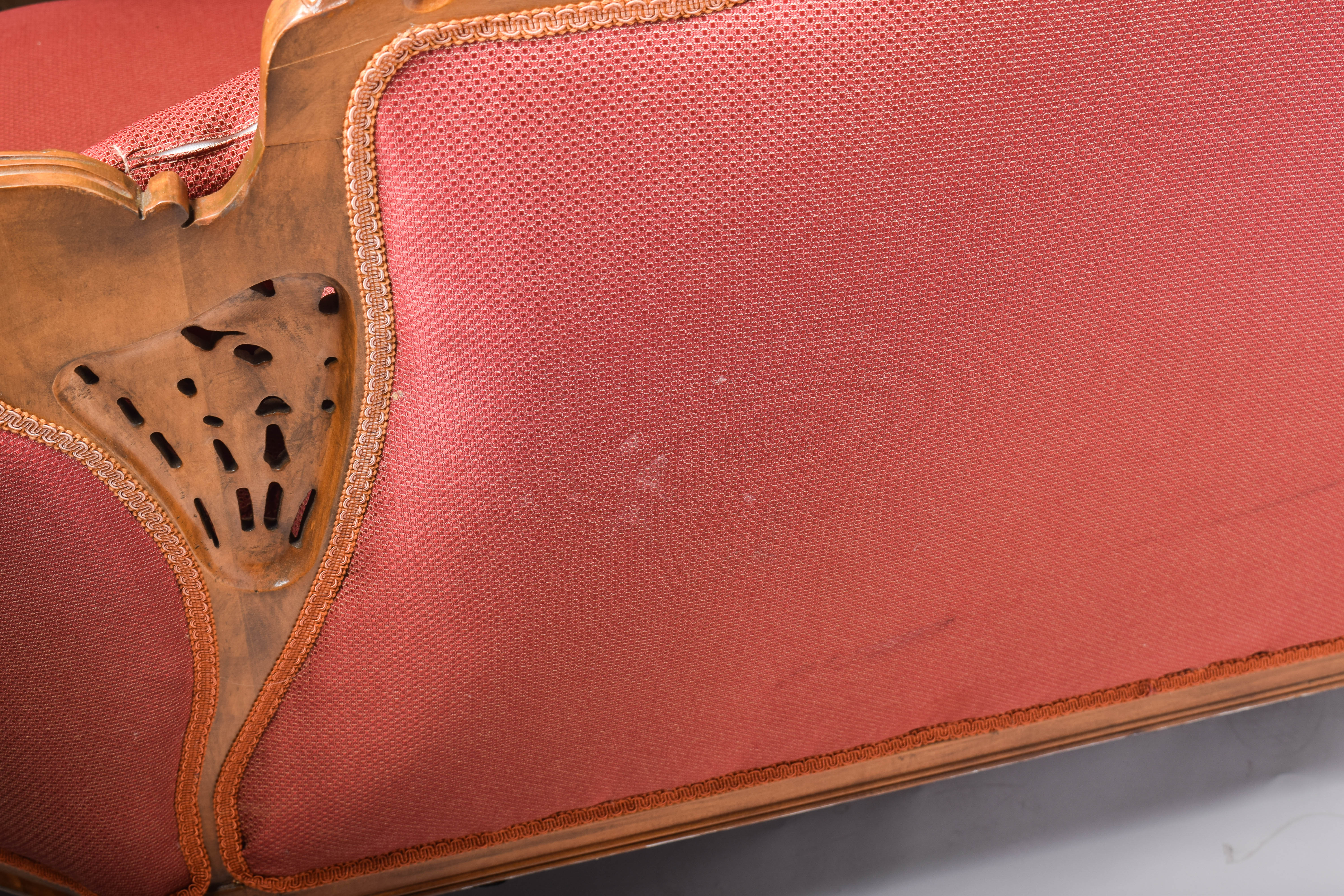 Antique Ornately Carved Victorian Upholstered Sofa