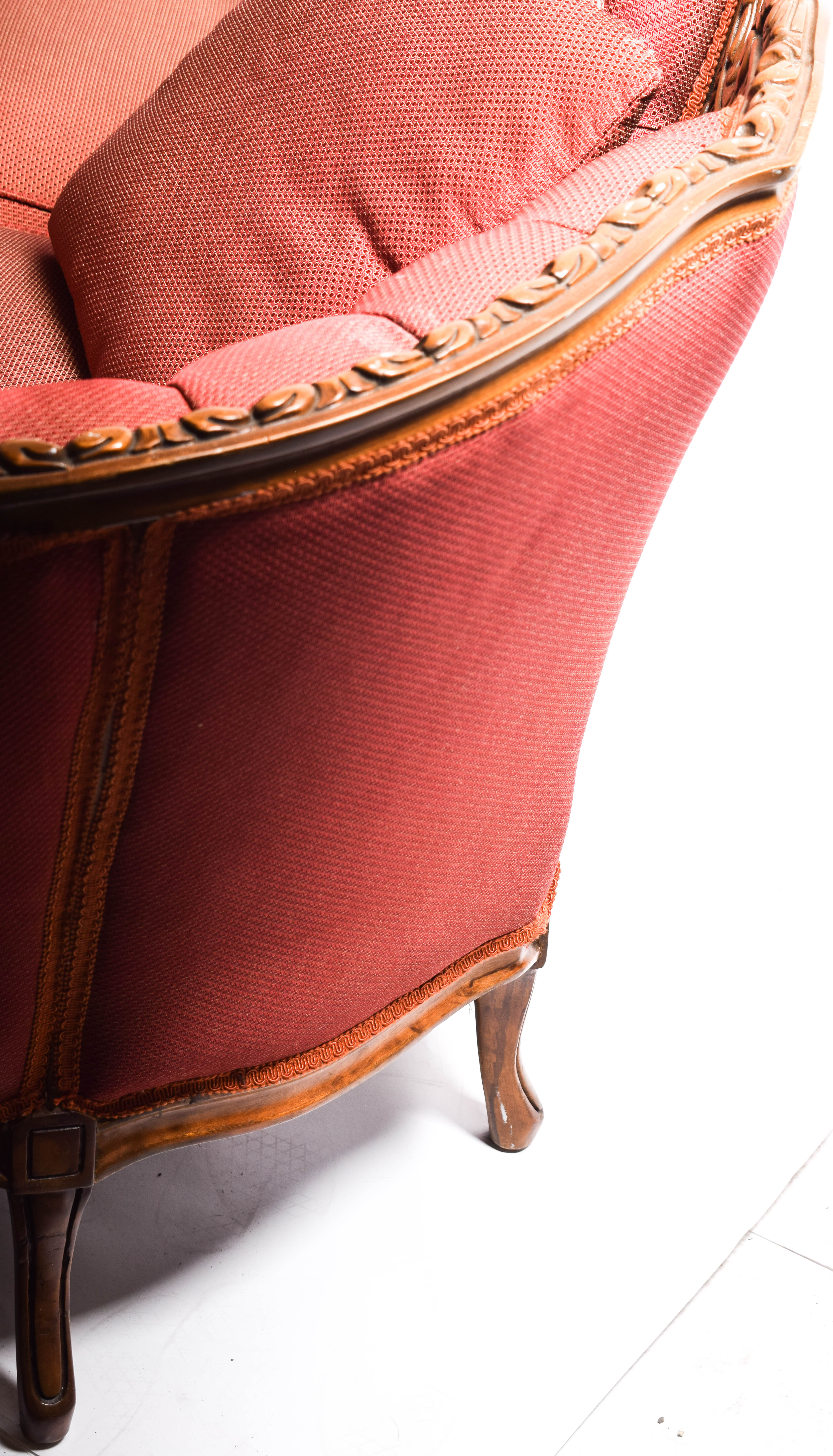 Antique Ornately Carved Victorian Upholstered Sofa