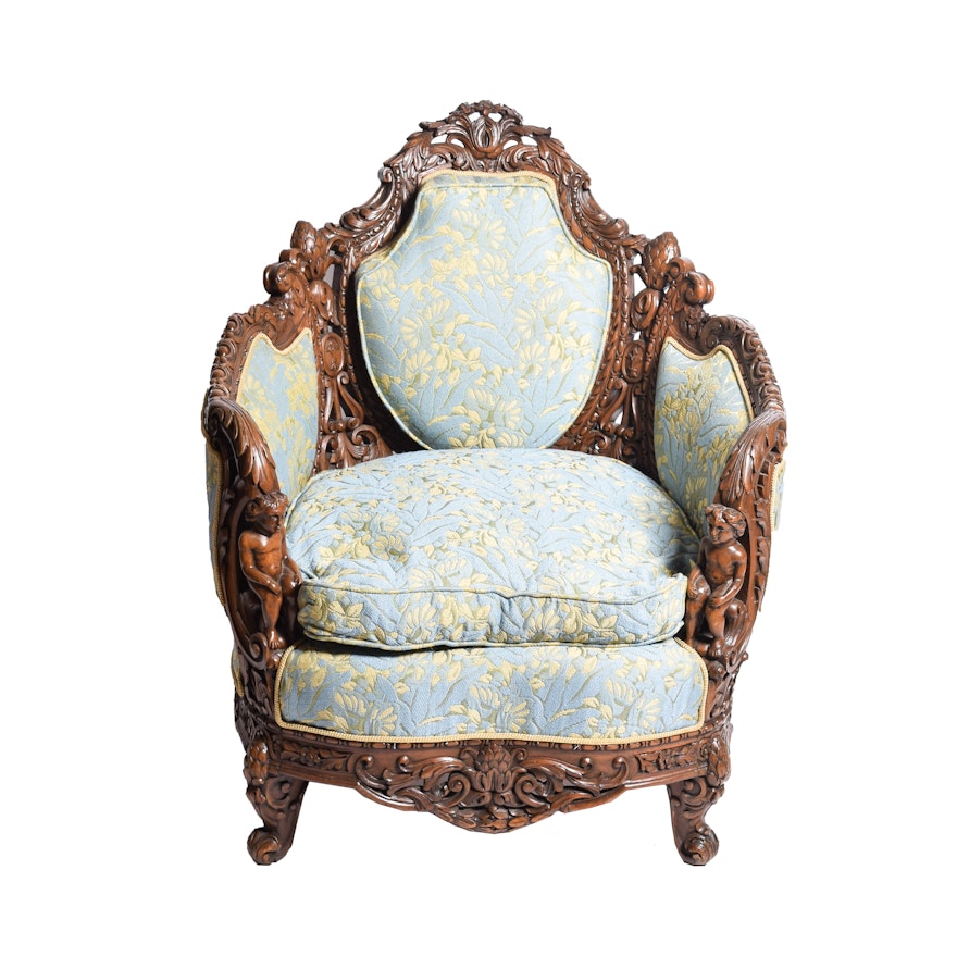 Italian Baroque Style Bergere Arm Chair