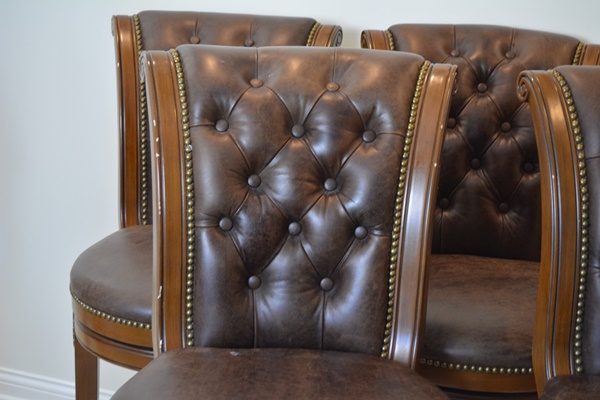 Frontgate Leather Swivel Bar Stools