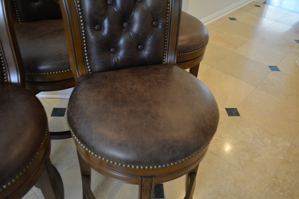Frontgate Leather Swivel Bar Stools
