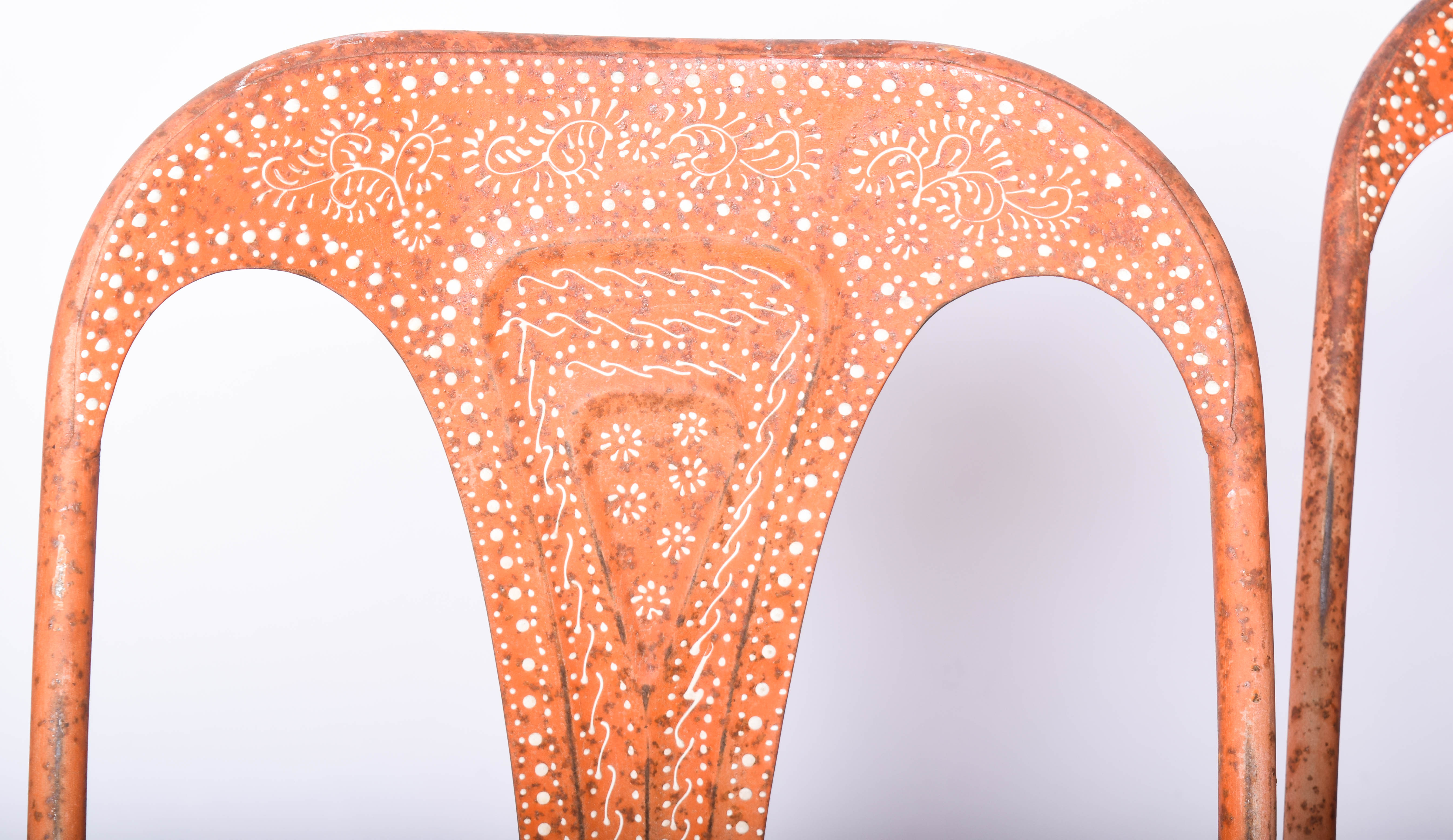 Indian Mid-Century Painted Metal Chairs