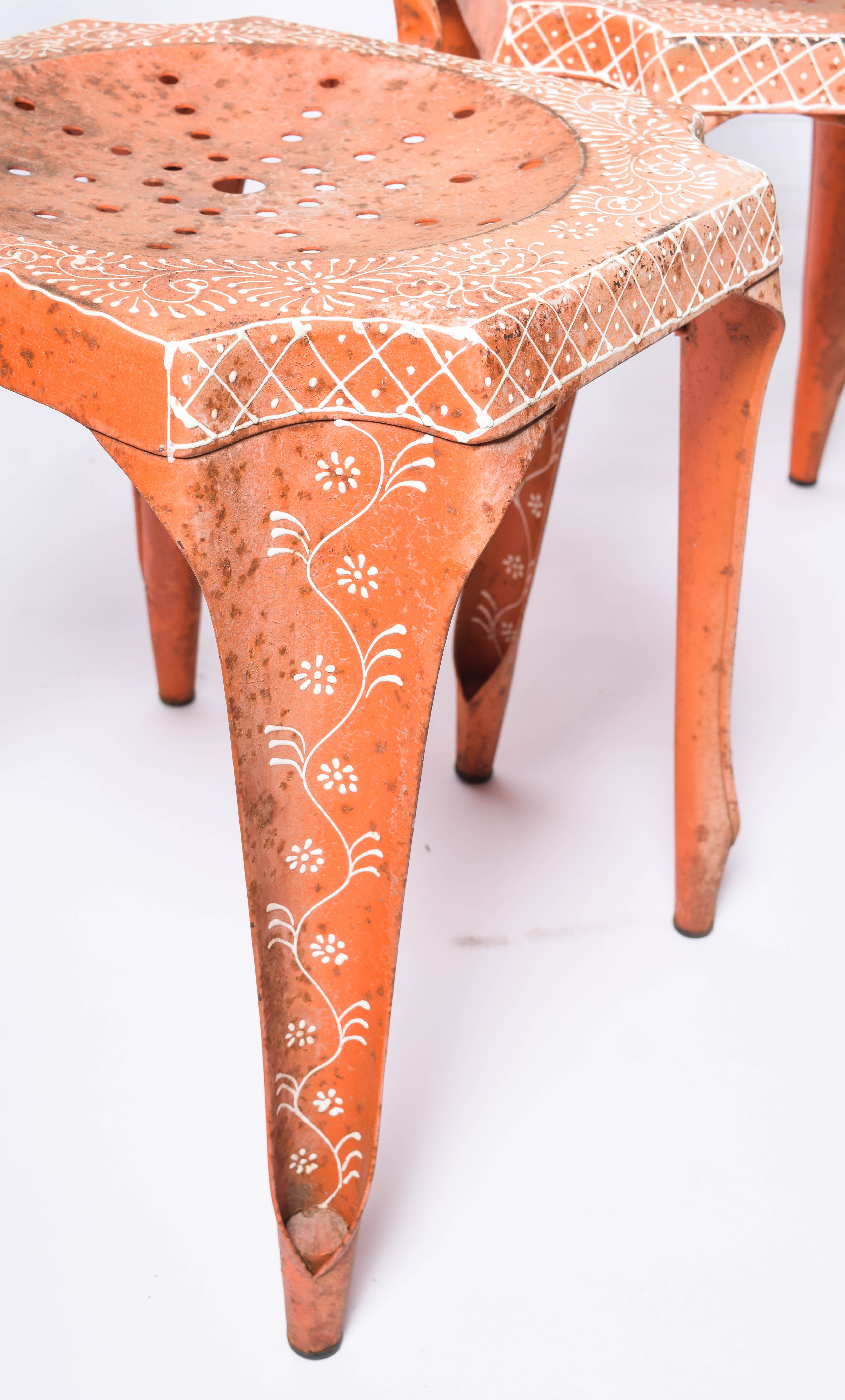 Indian Mid-Century Painted Metal Chairs