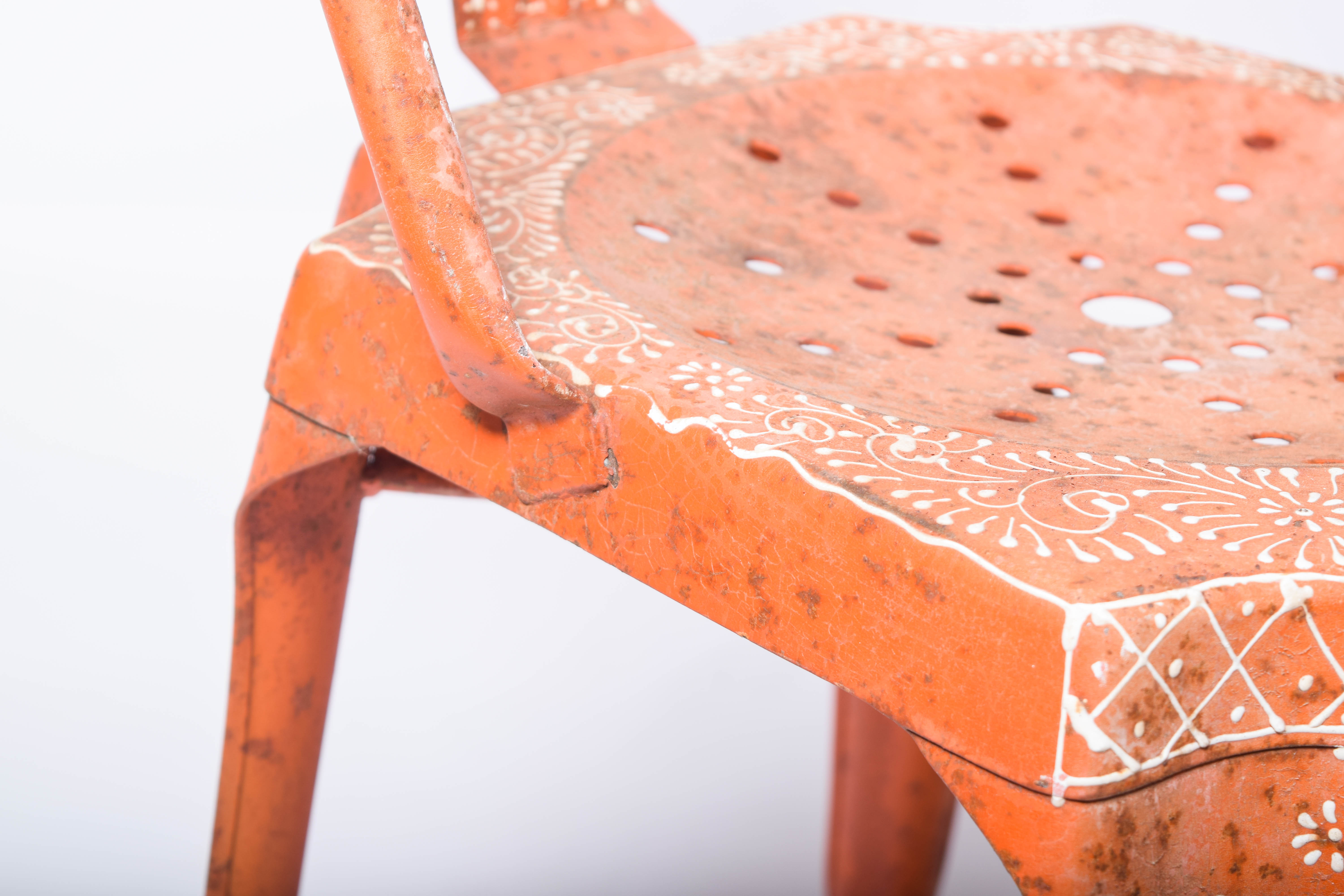 Indian Mid-Century Painted Metal Chairs