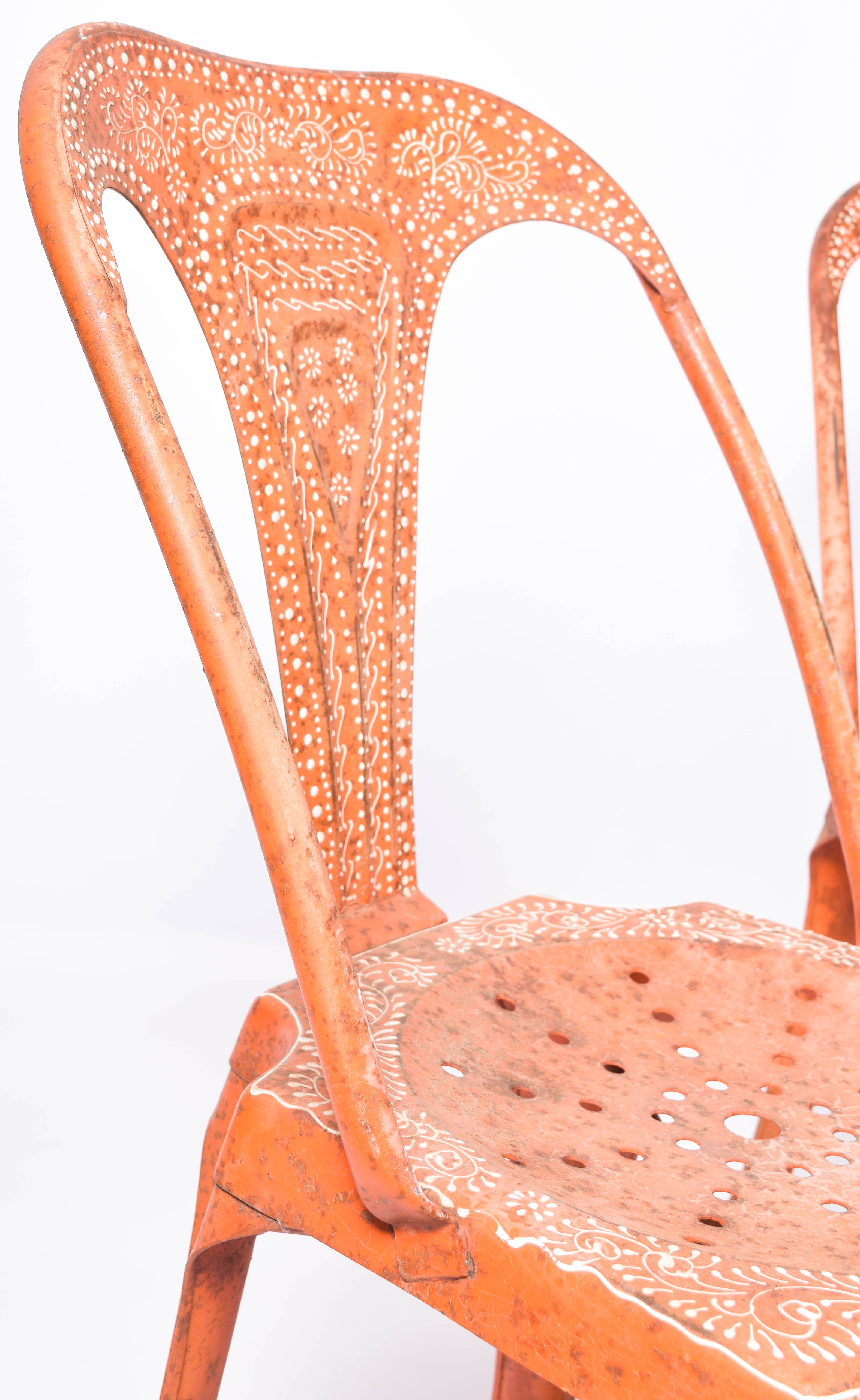 Indian Mid-Century Painted Metal Chairs