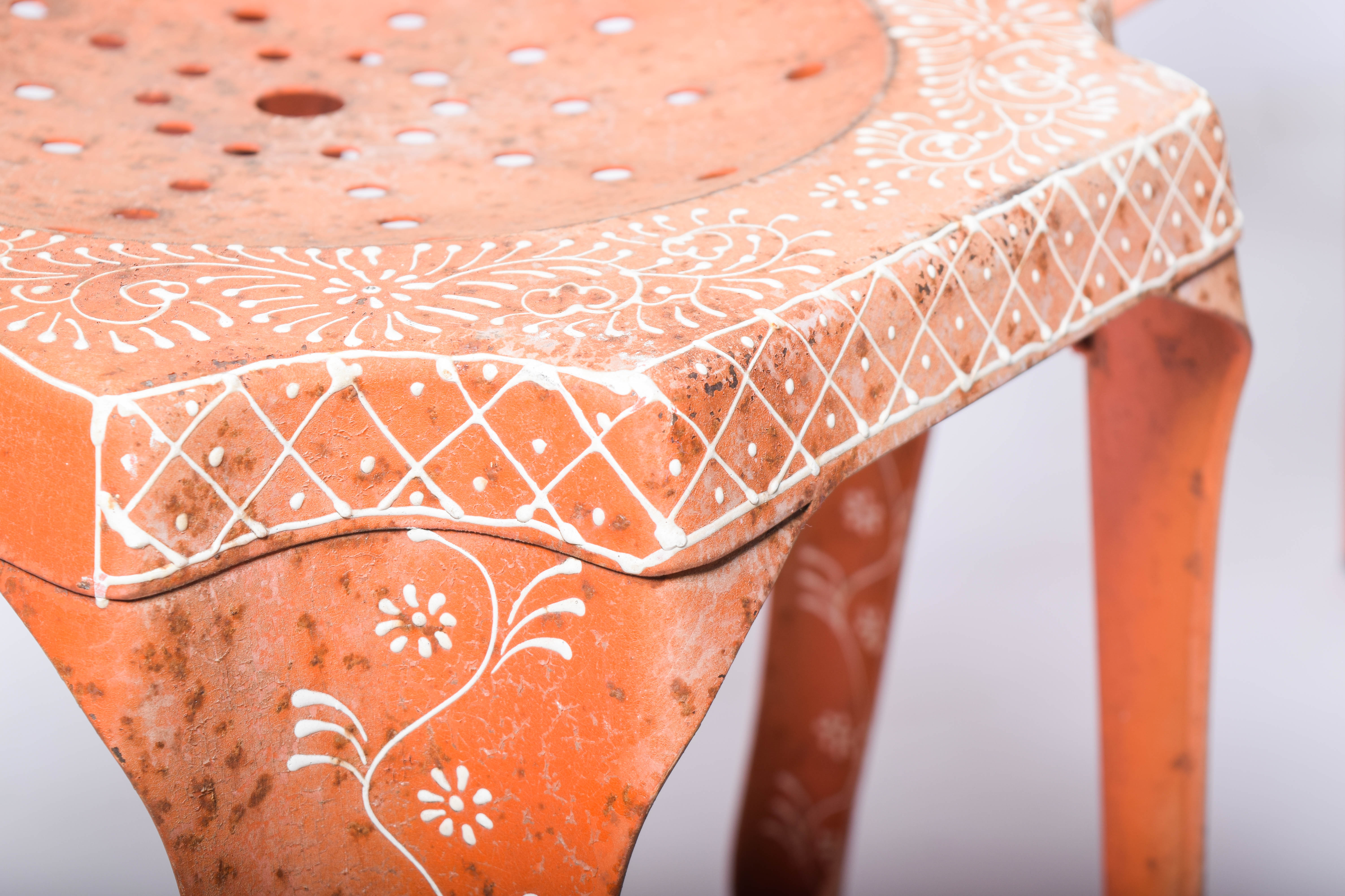 Indian Mid-Century Painted Metal Chairs