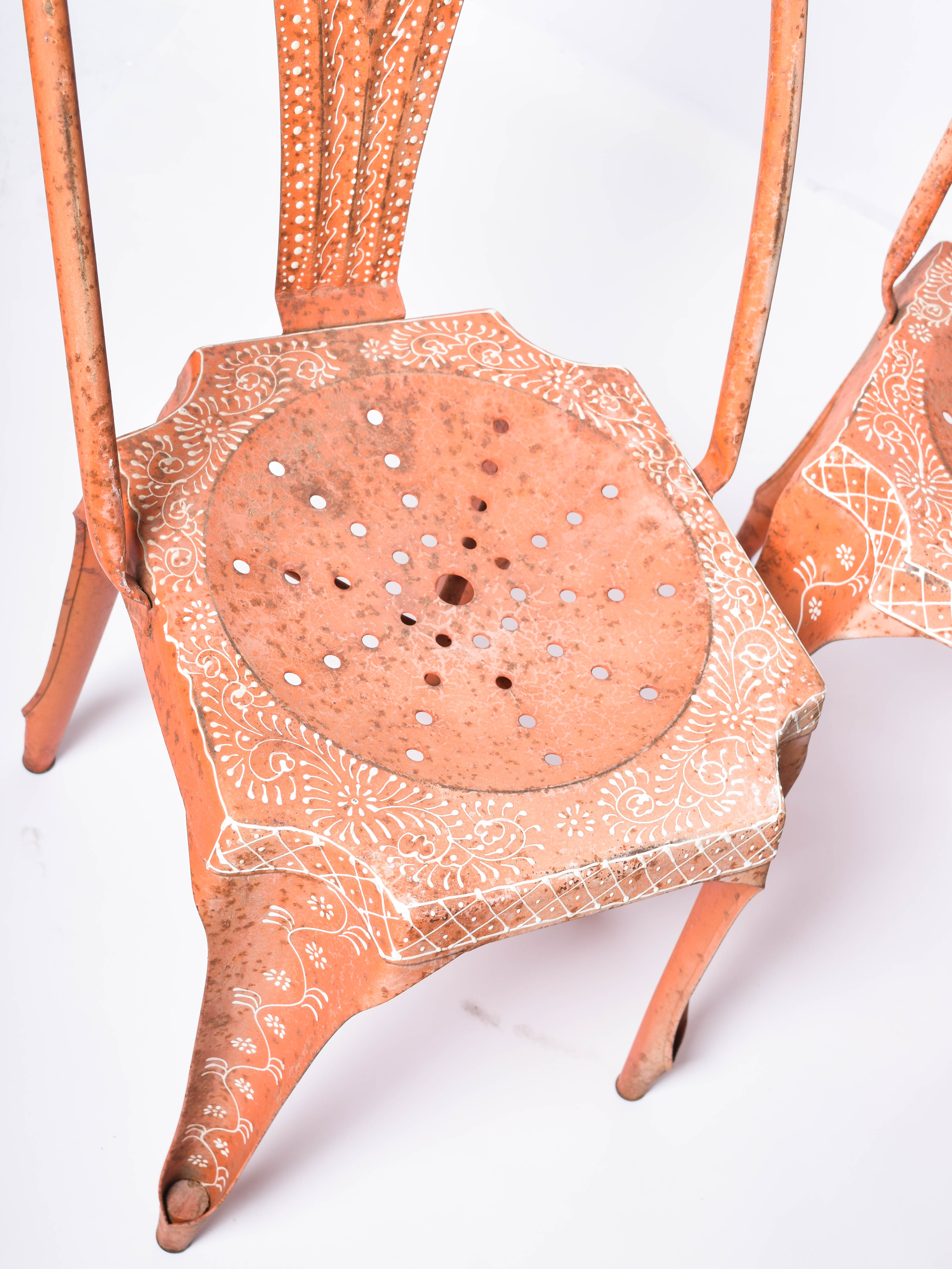 Indian Mid-Century Painted Metal Chairs