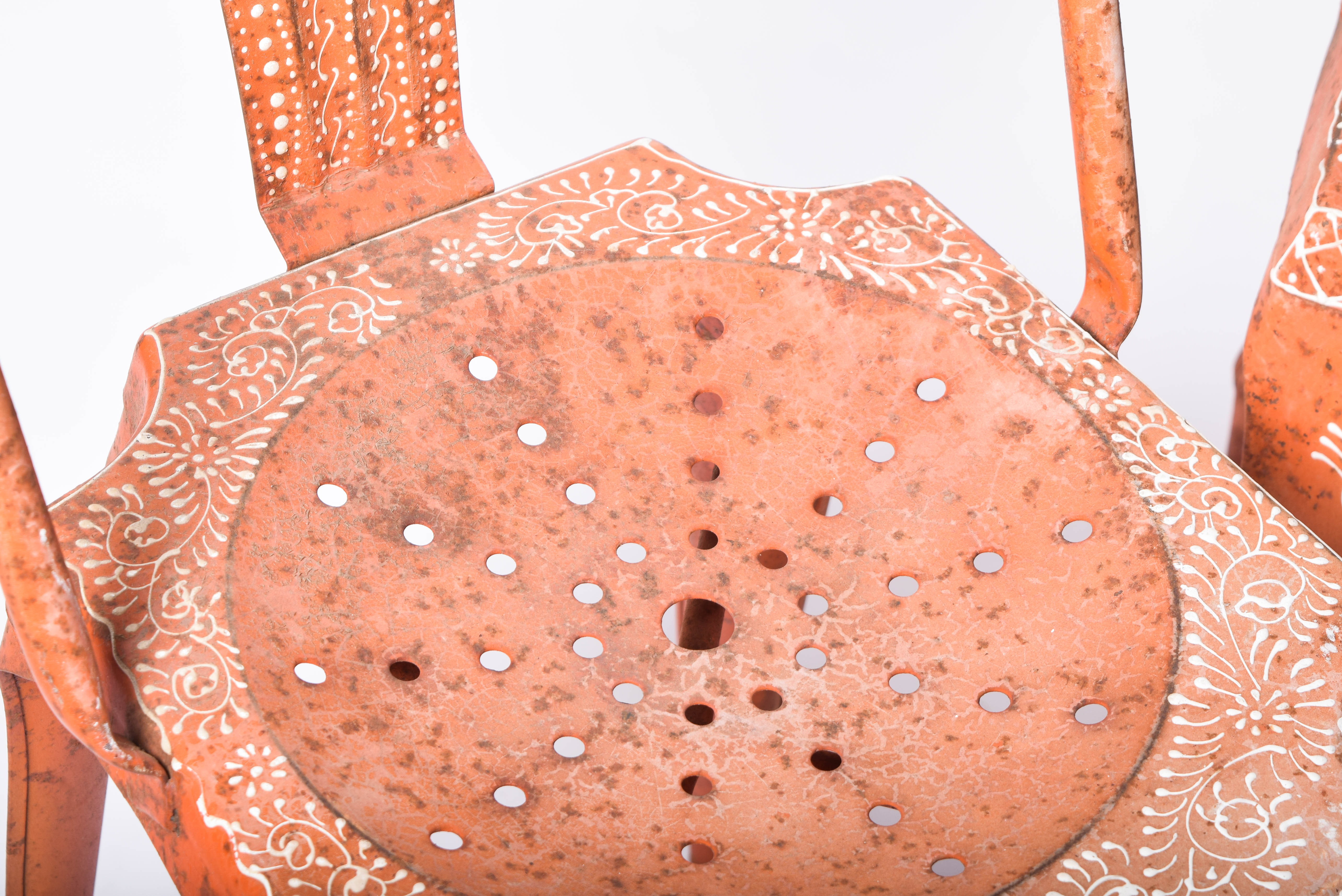 Indian Mid-Century Painted Metal Chairs