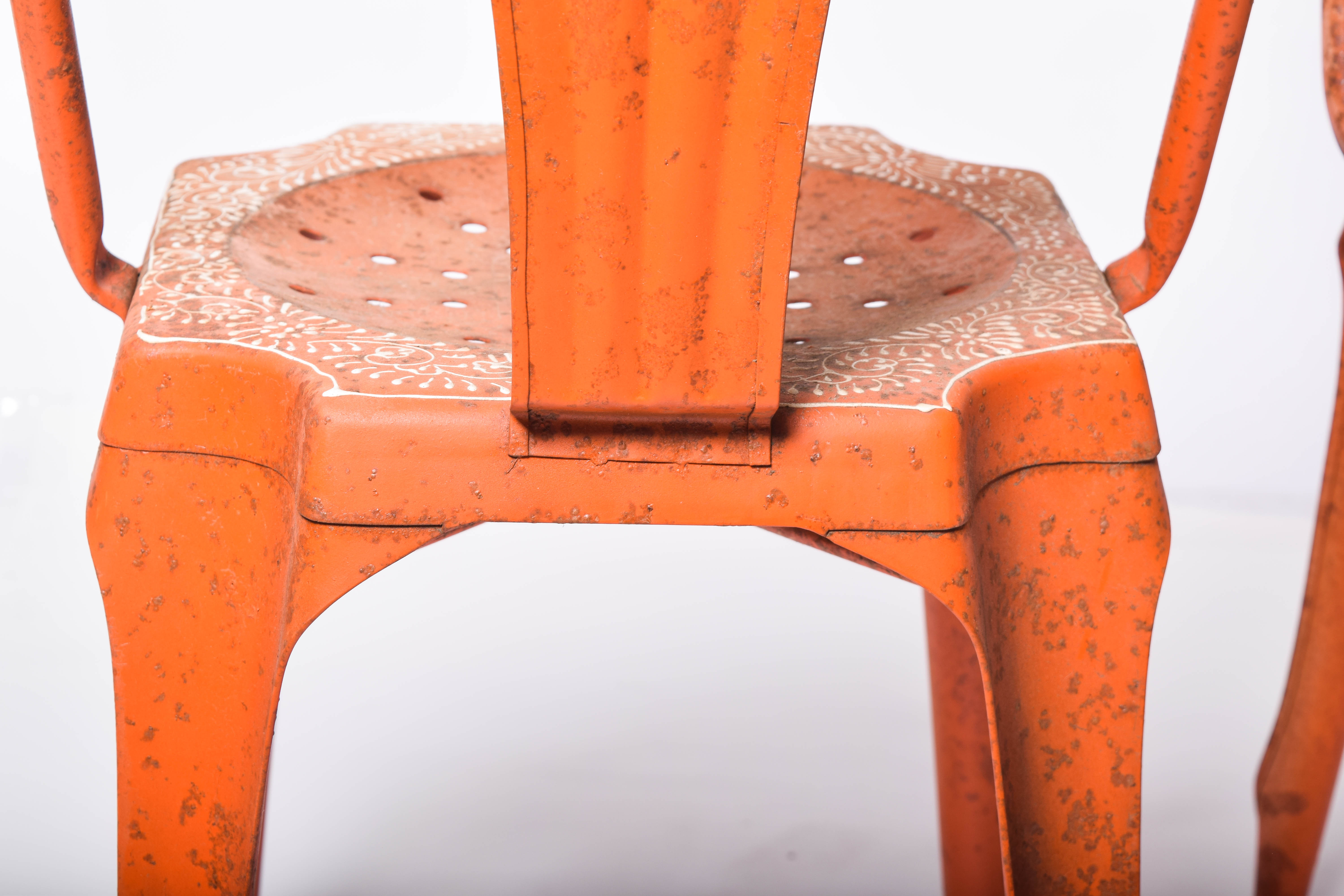 Indian Mid-Century Painted Metal Chairs