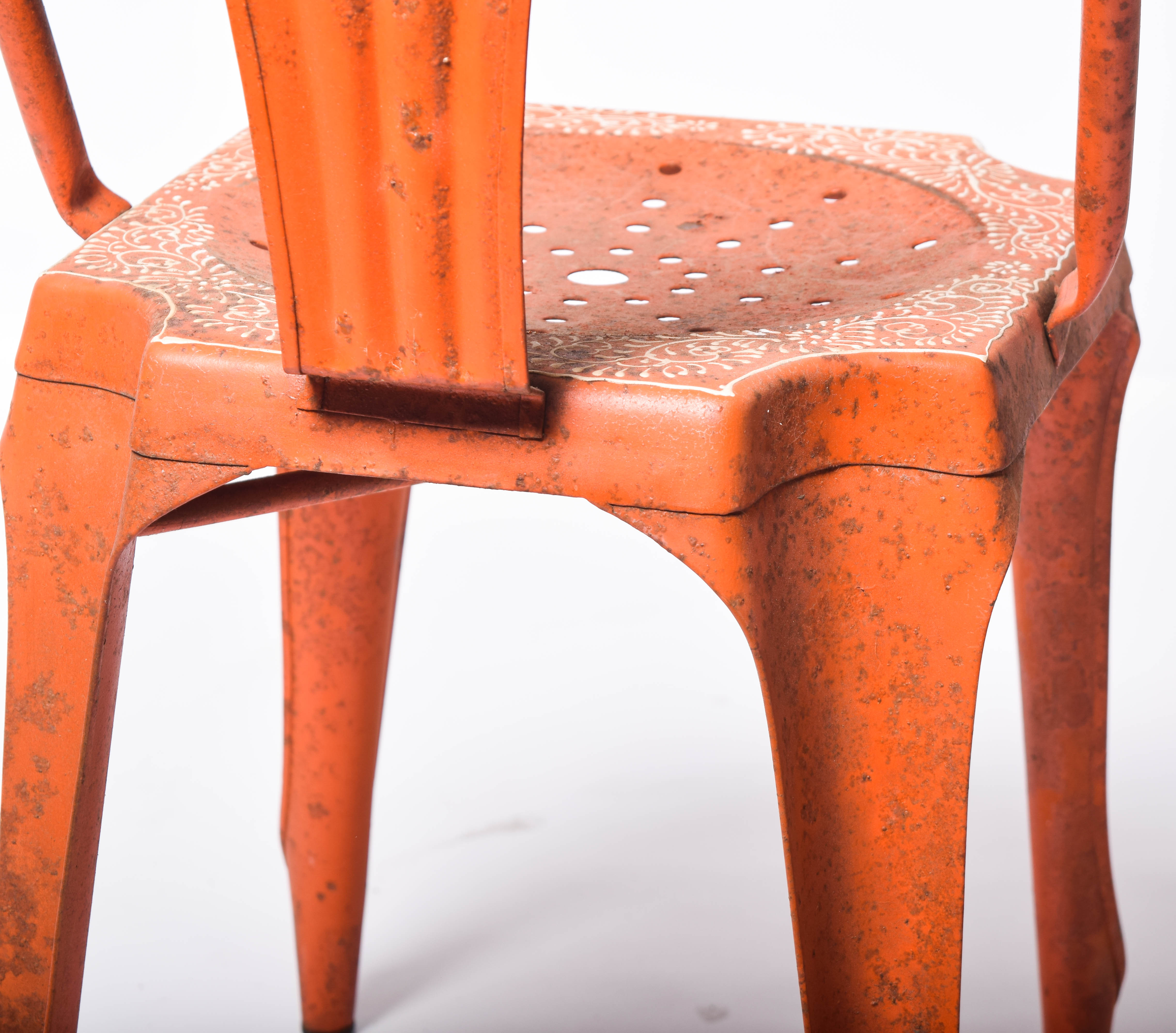 Indian Mid-Century Painted Metal Chairs