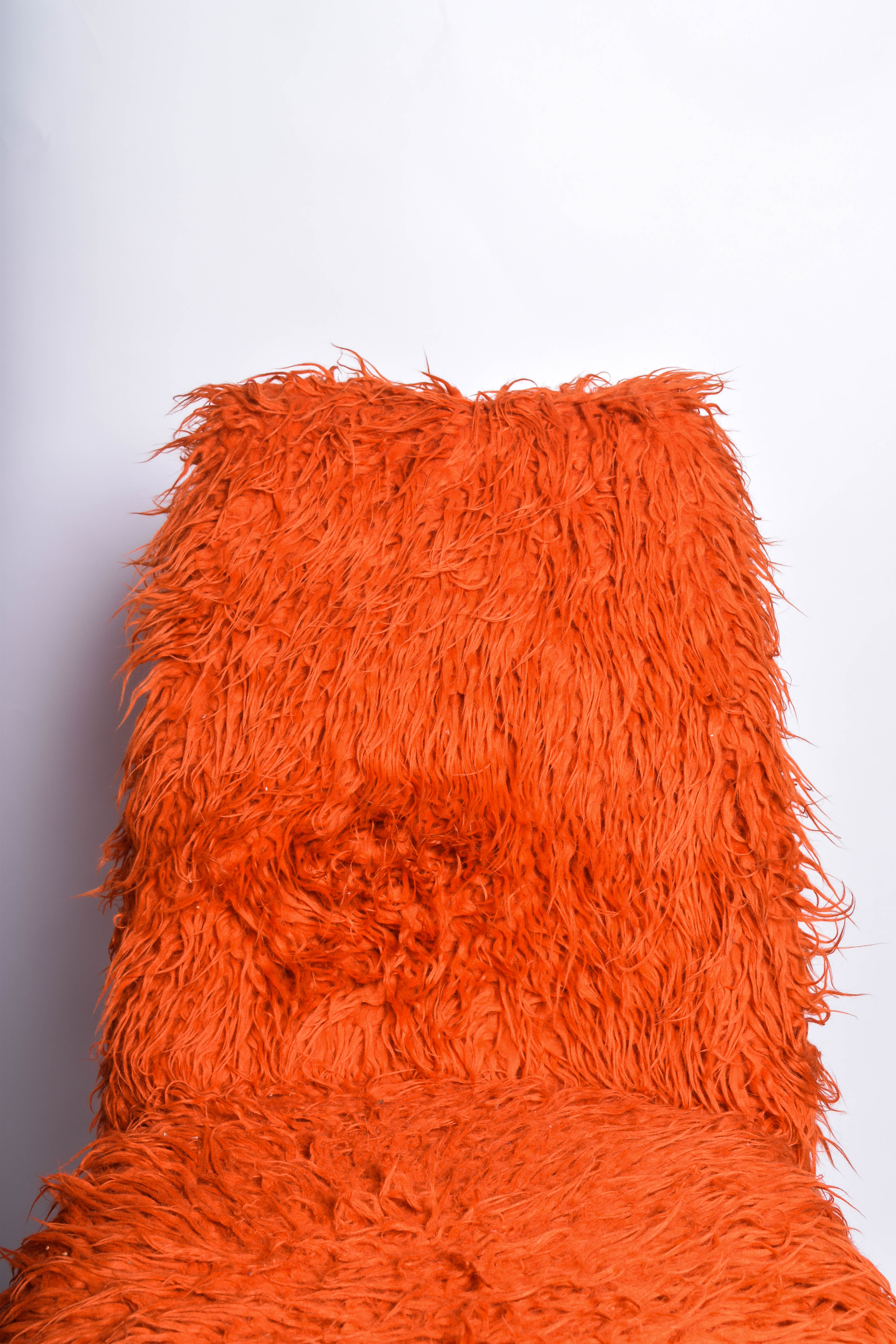 Vintage Stools with Shag Upholstery