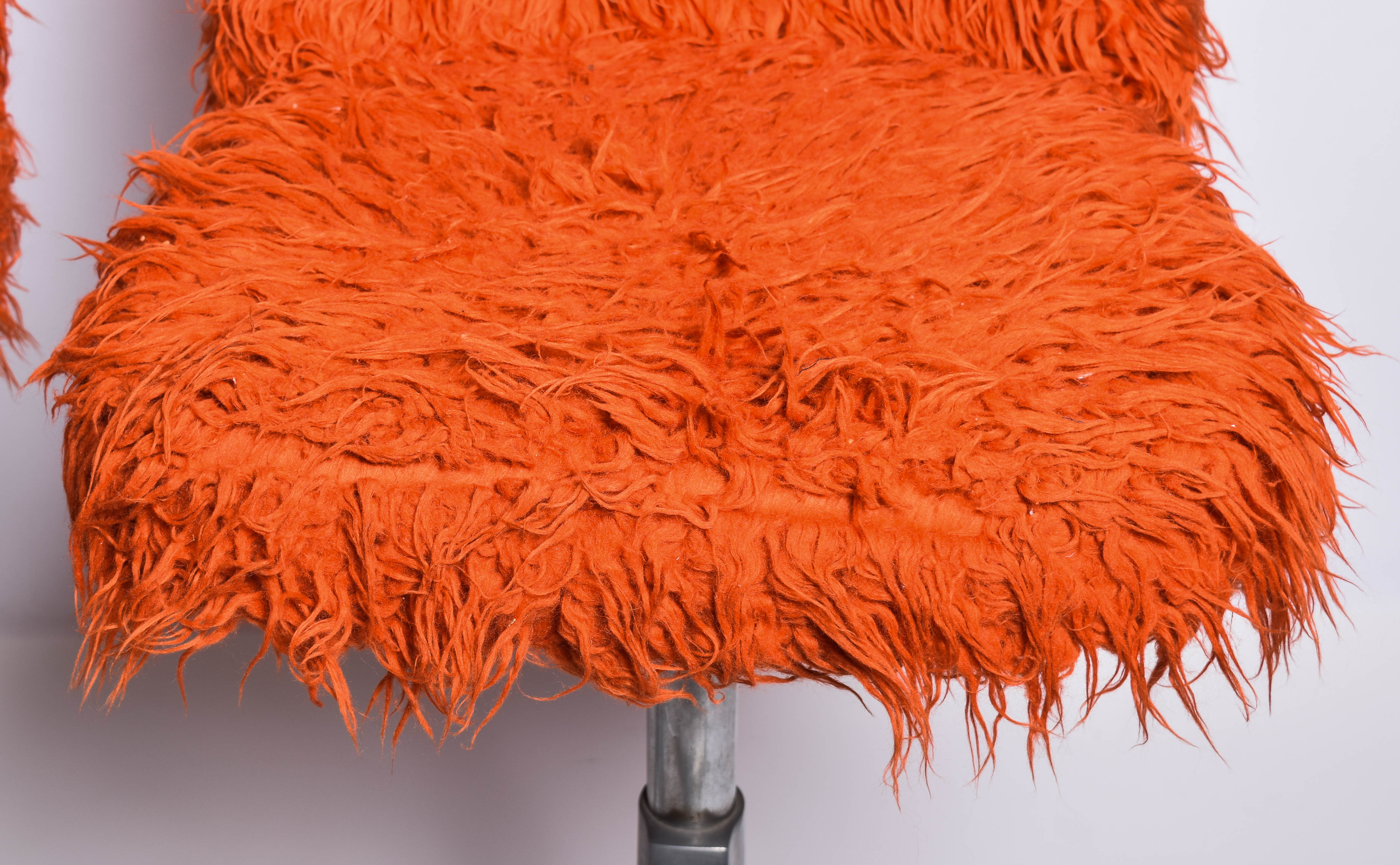 Vintage Stools with Shag Upholstery