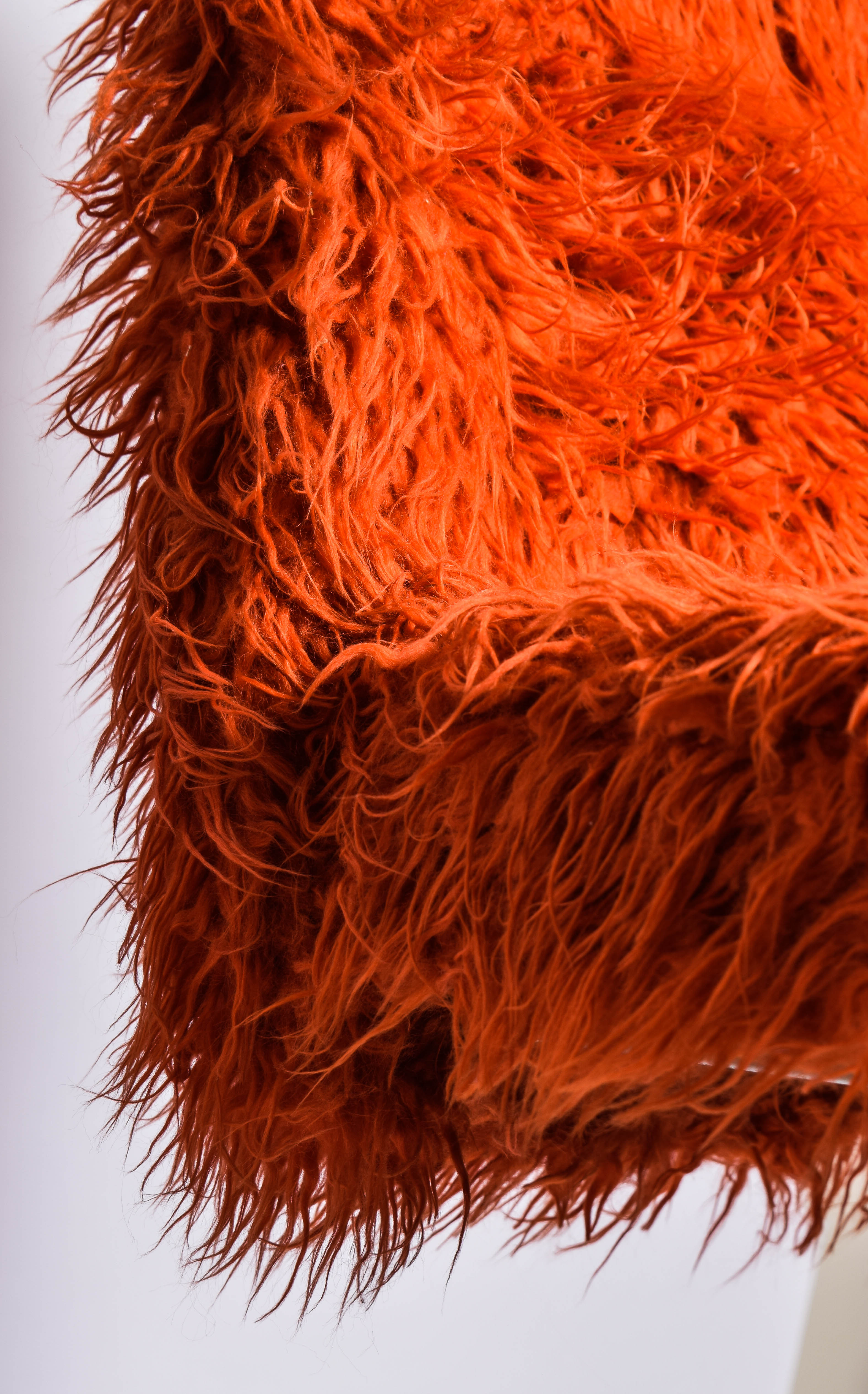 Vintage Stools with Shag Upholstery