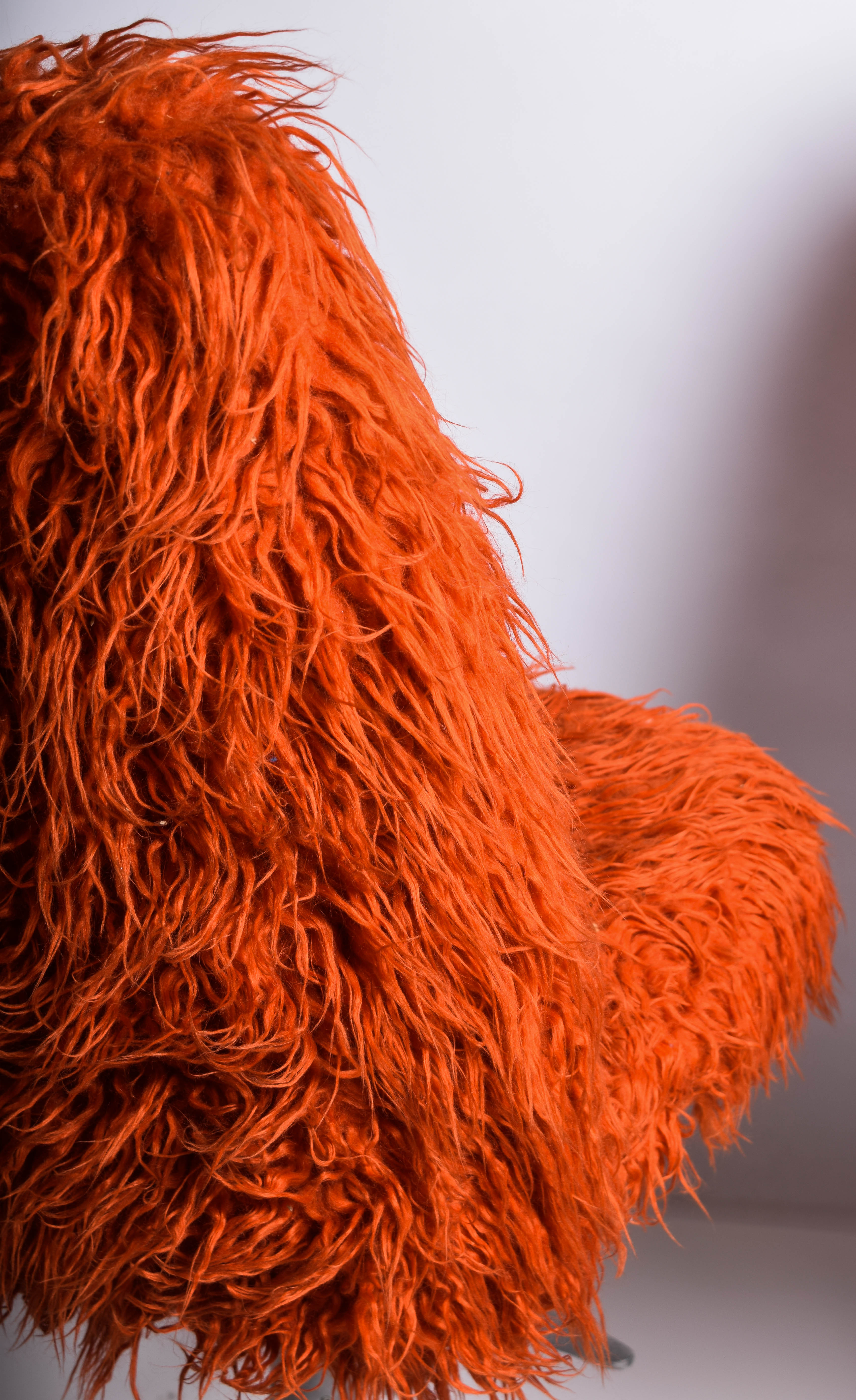 Vintage Stools with Shag Upholstery