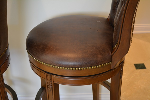 Frontgate Leather Swivel Bar Stools