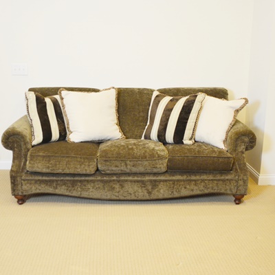 Drexel Heritage Brown Chenille Sofa