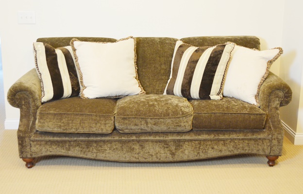 Drexel Heritage Brown Chenille Sofa