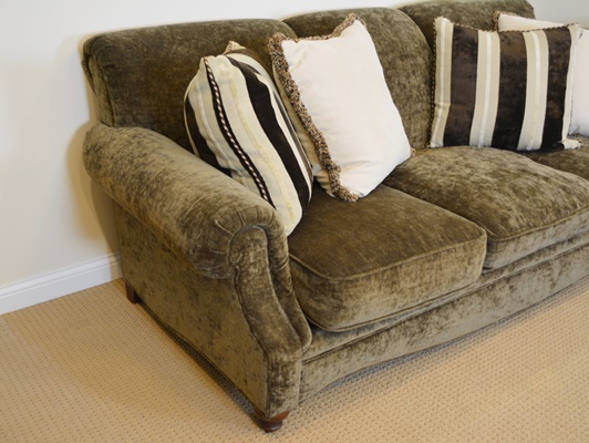 Drexel Heritage Brown Chenille Sofa