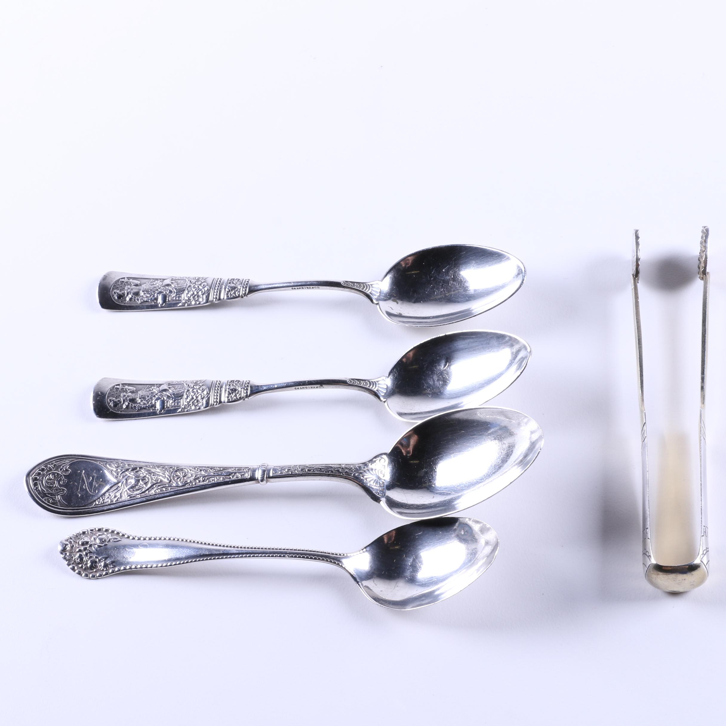 Gorham "Raphael" and Other Sterling Spoons and Tongs