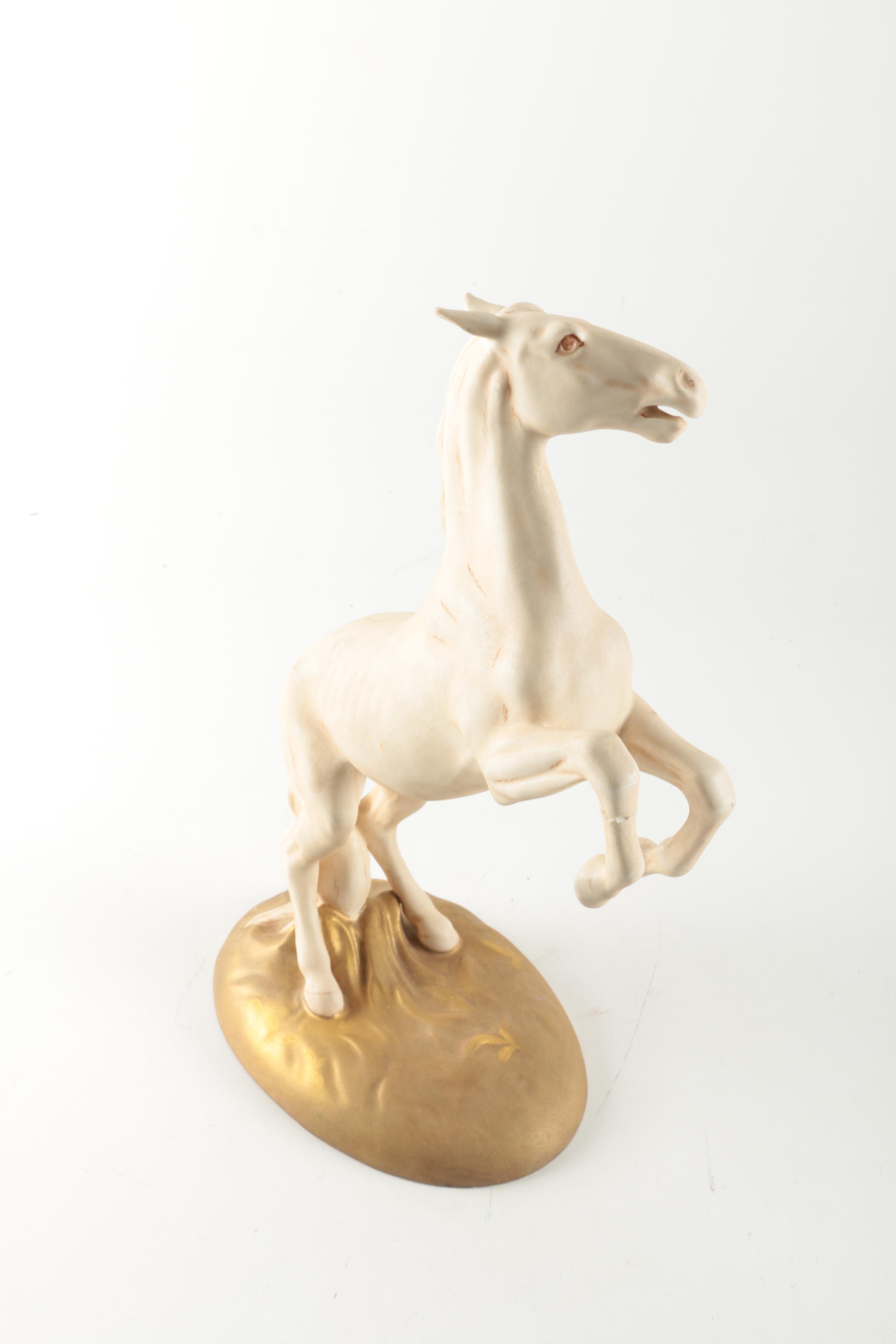 Royal Dux White Horse Figurine