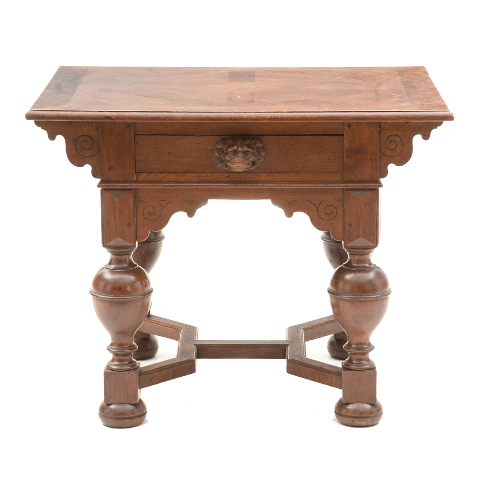 Antique Jacobean Revival Oak Table