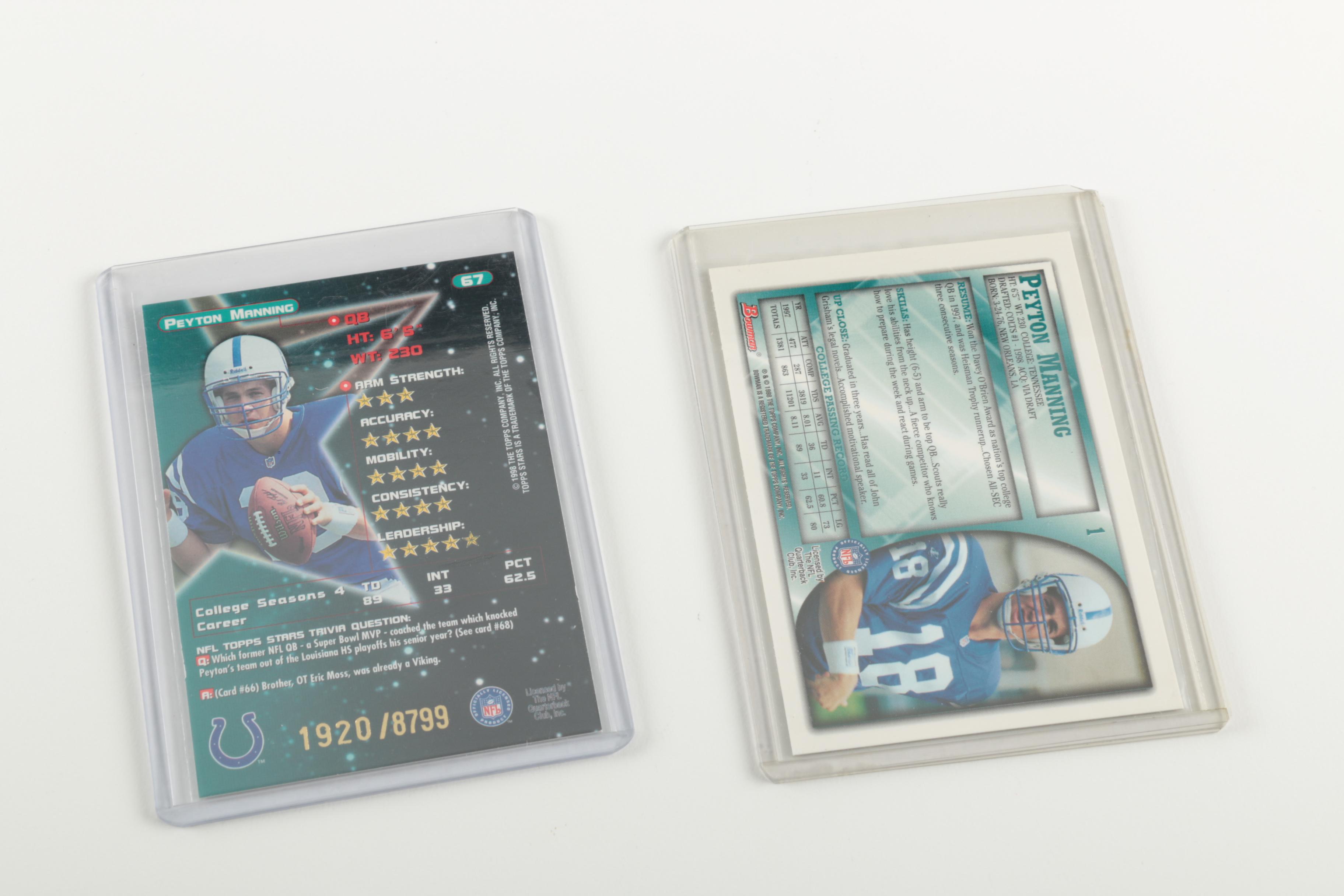 Peyton Manning Rookie Cards Featuring Topps and Bowman