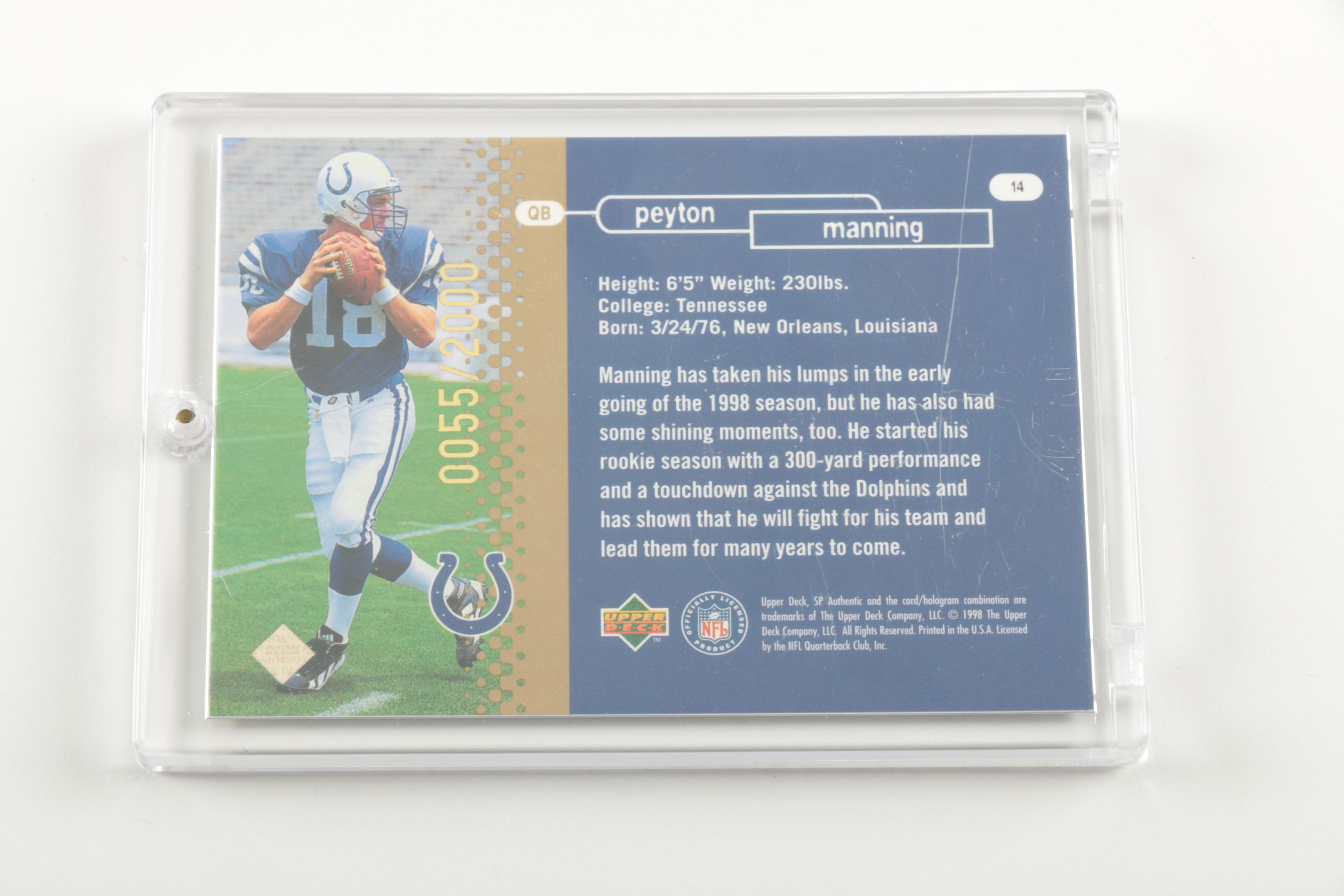 1998 Upper Deck SP Authentic "Future Watch" Peyton Manning #14 Rookie Card
