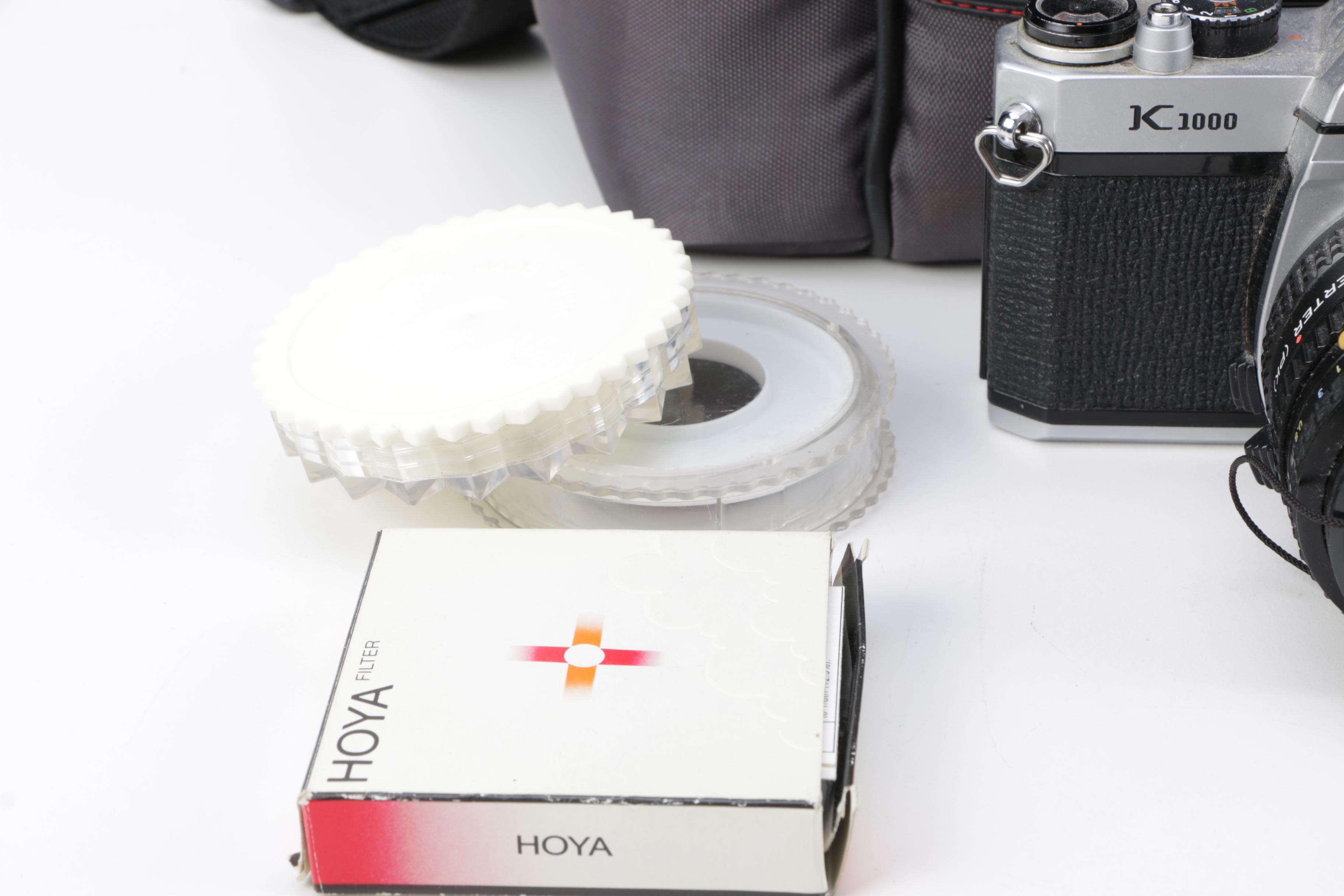 Pentax K1000 Camera, Bag and Accessories