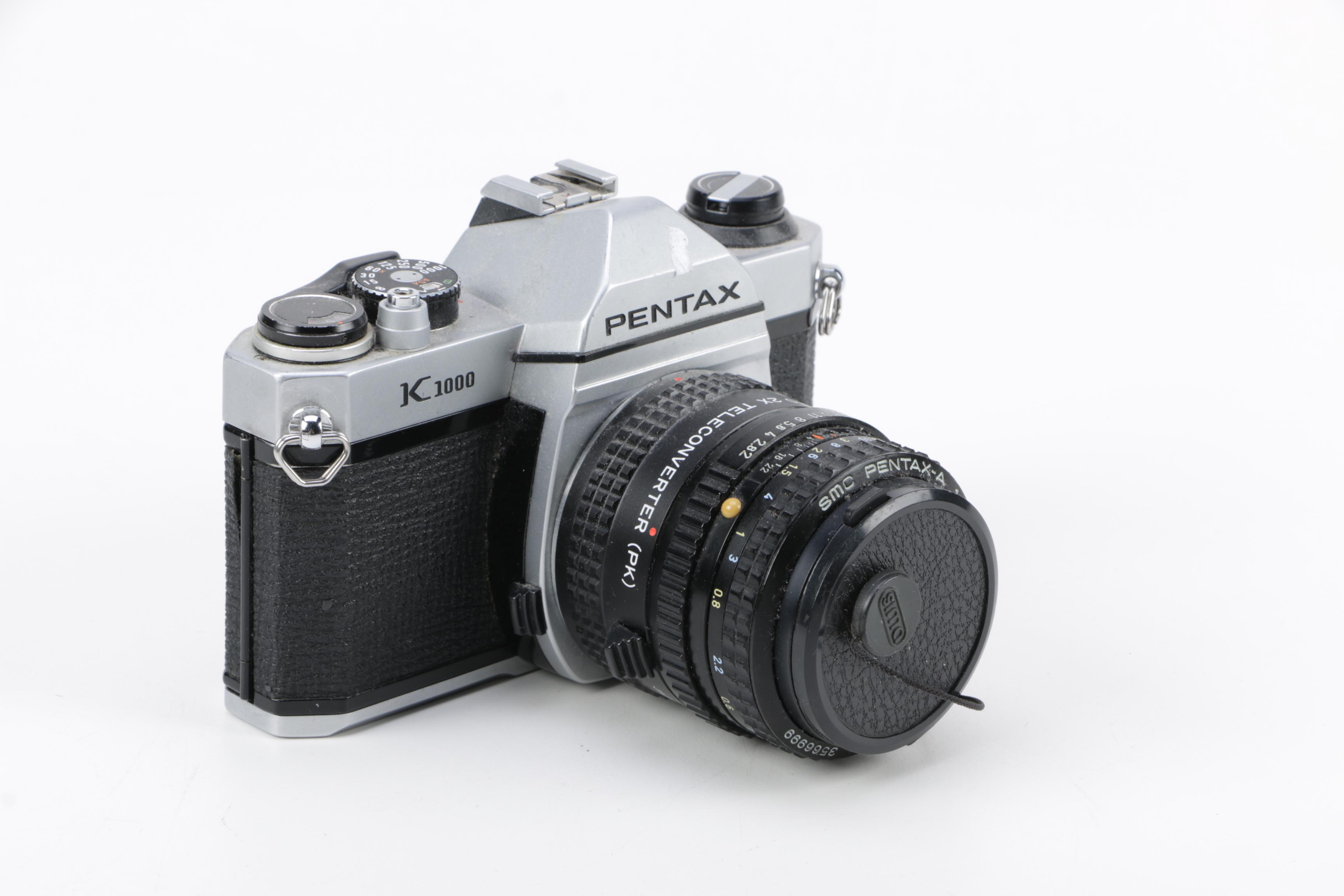 Pentax K1000 Camera, Bag and Accessories