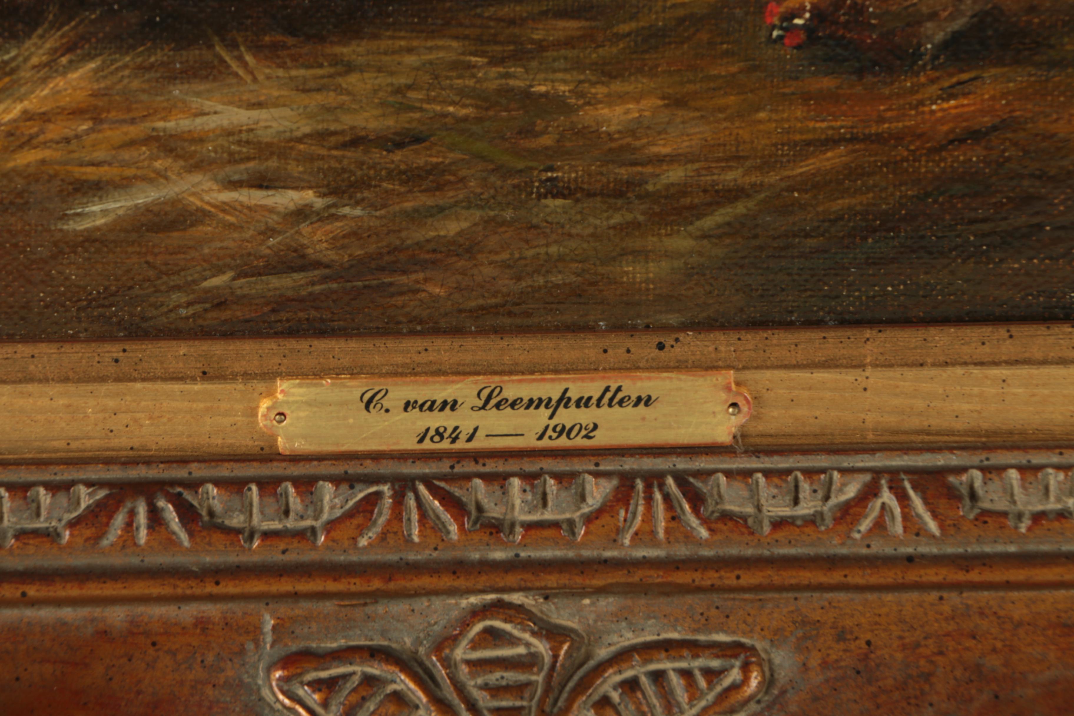 Oil Painting on Canvas in the Manner of Cornelius Van Leemputten of a Farm Scene