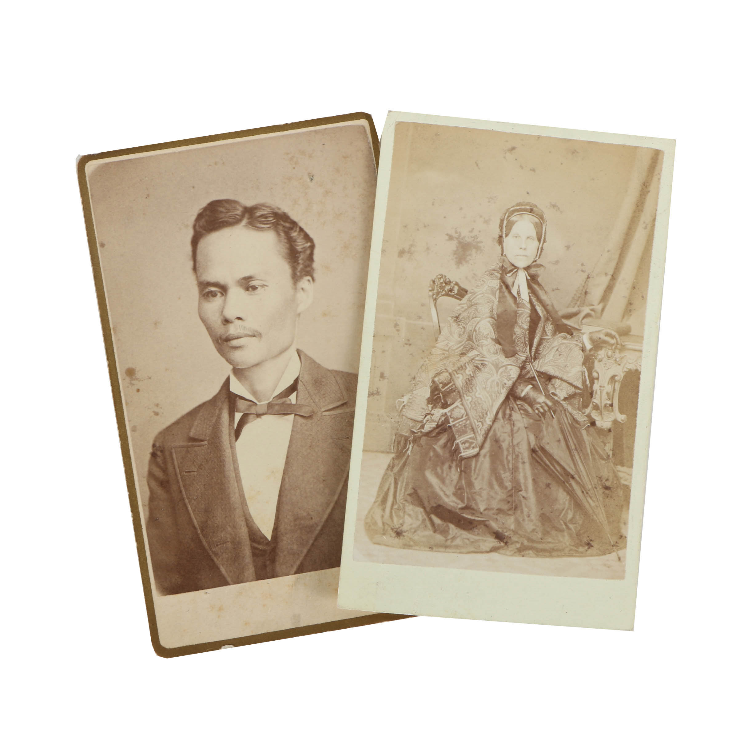 Silver Gelatin Carte-de-visite Portrait of a Man and Woman