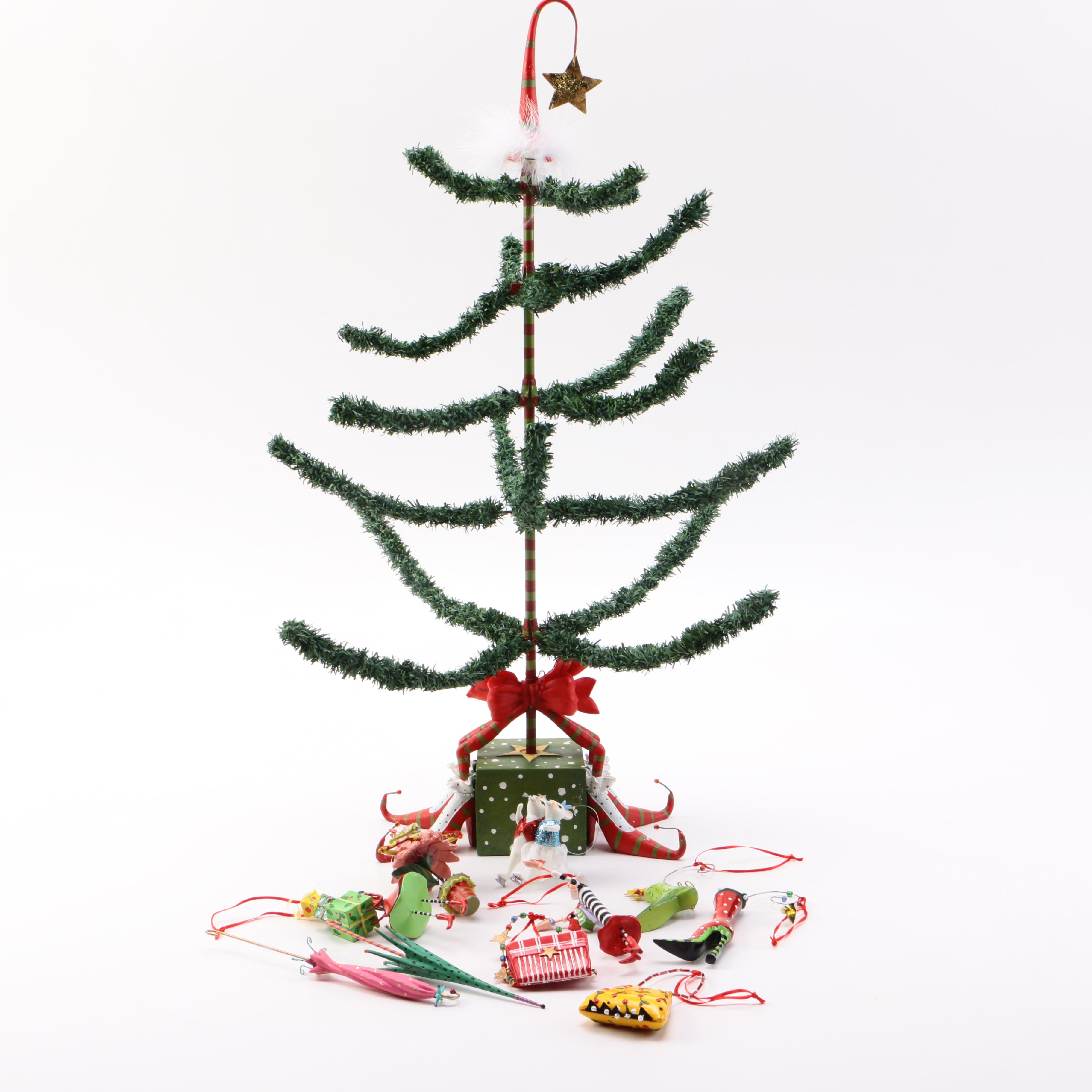 Department 56 "Krinkles" Christmas Tree Decoration with Ornaments
