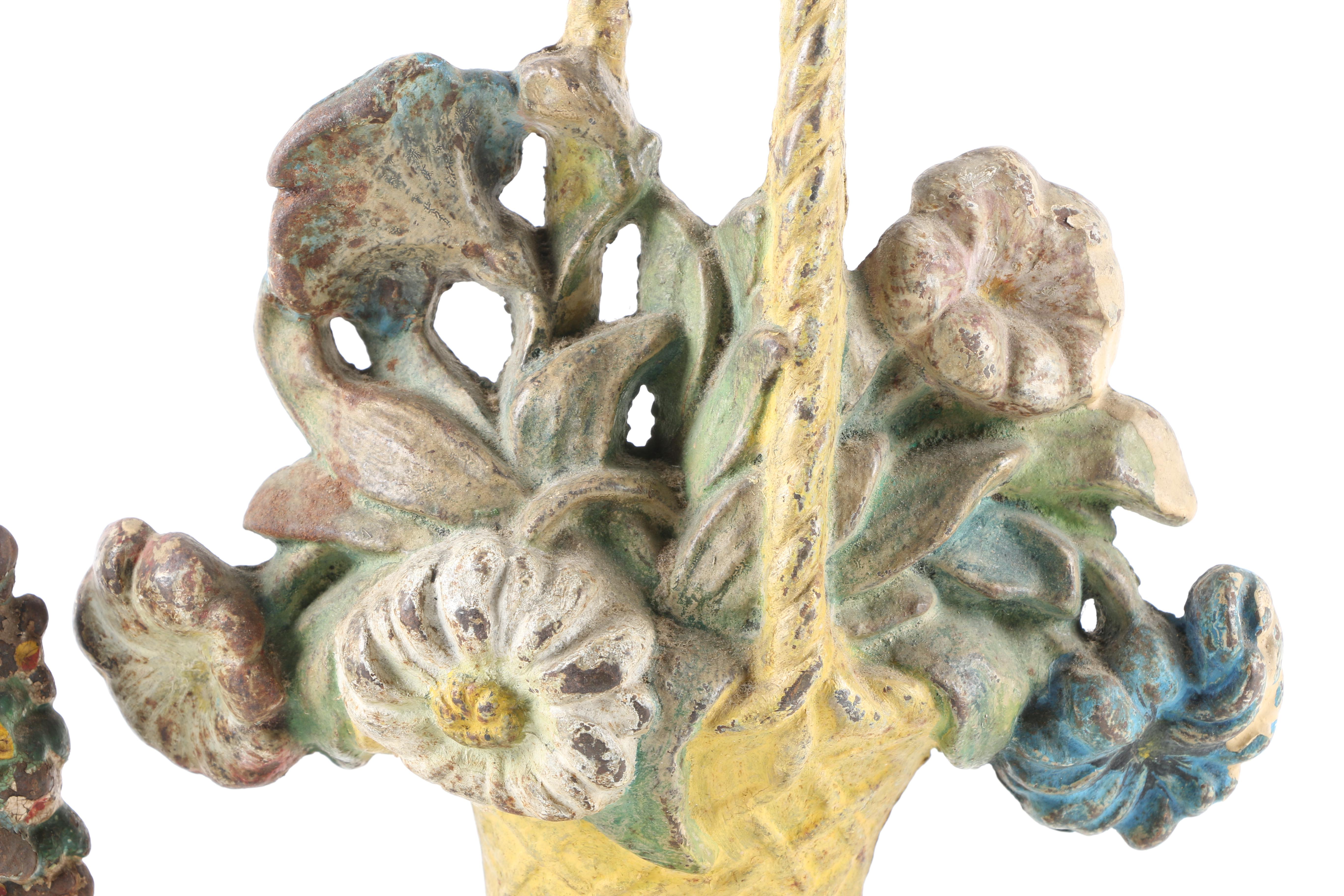 Metal Flower Basket Doorstops