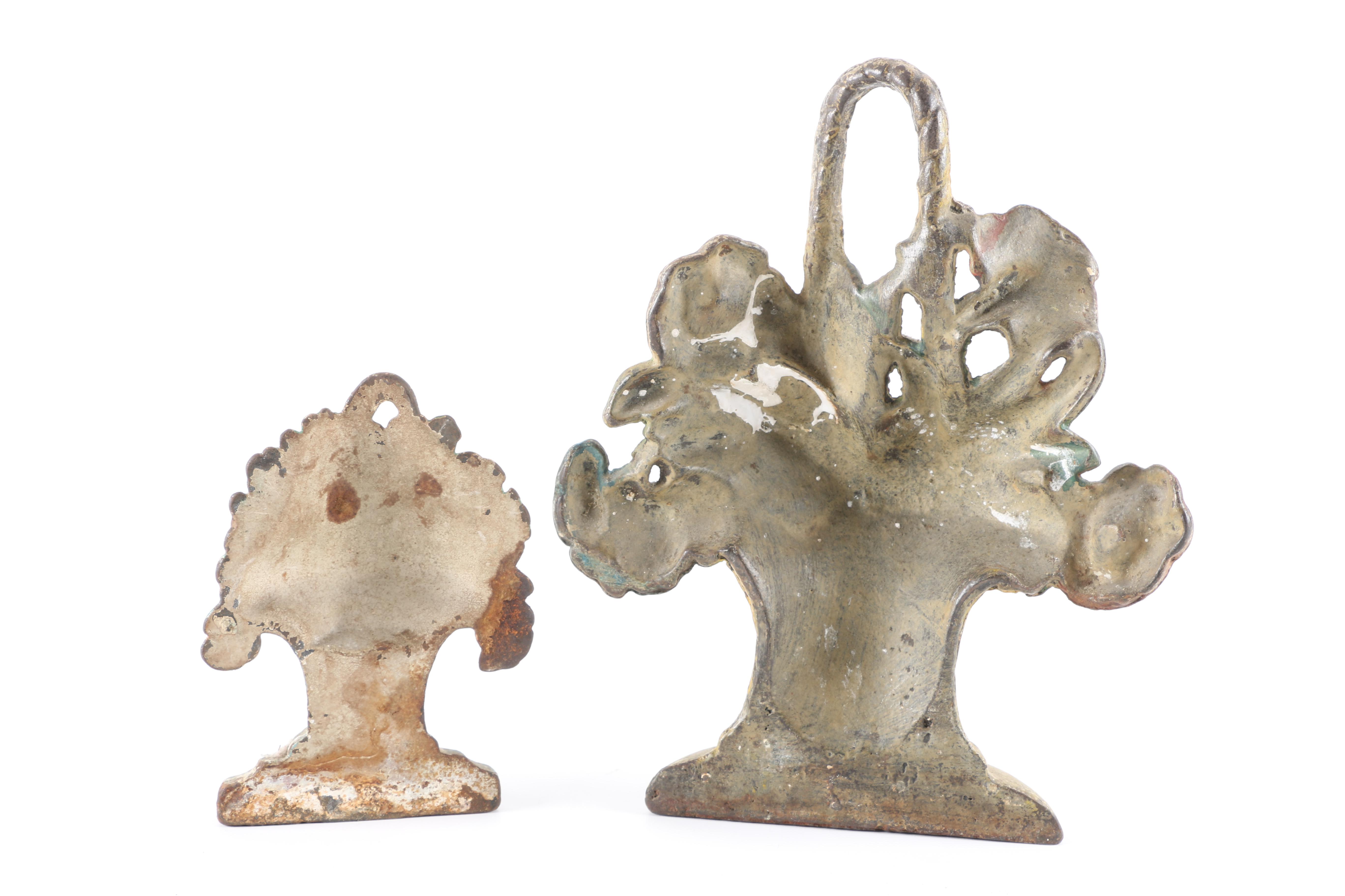 Metal Flower Basket Doorstops