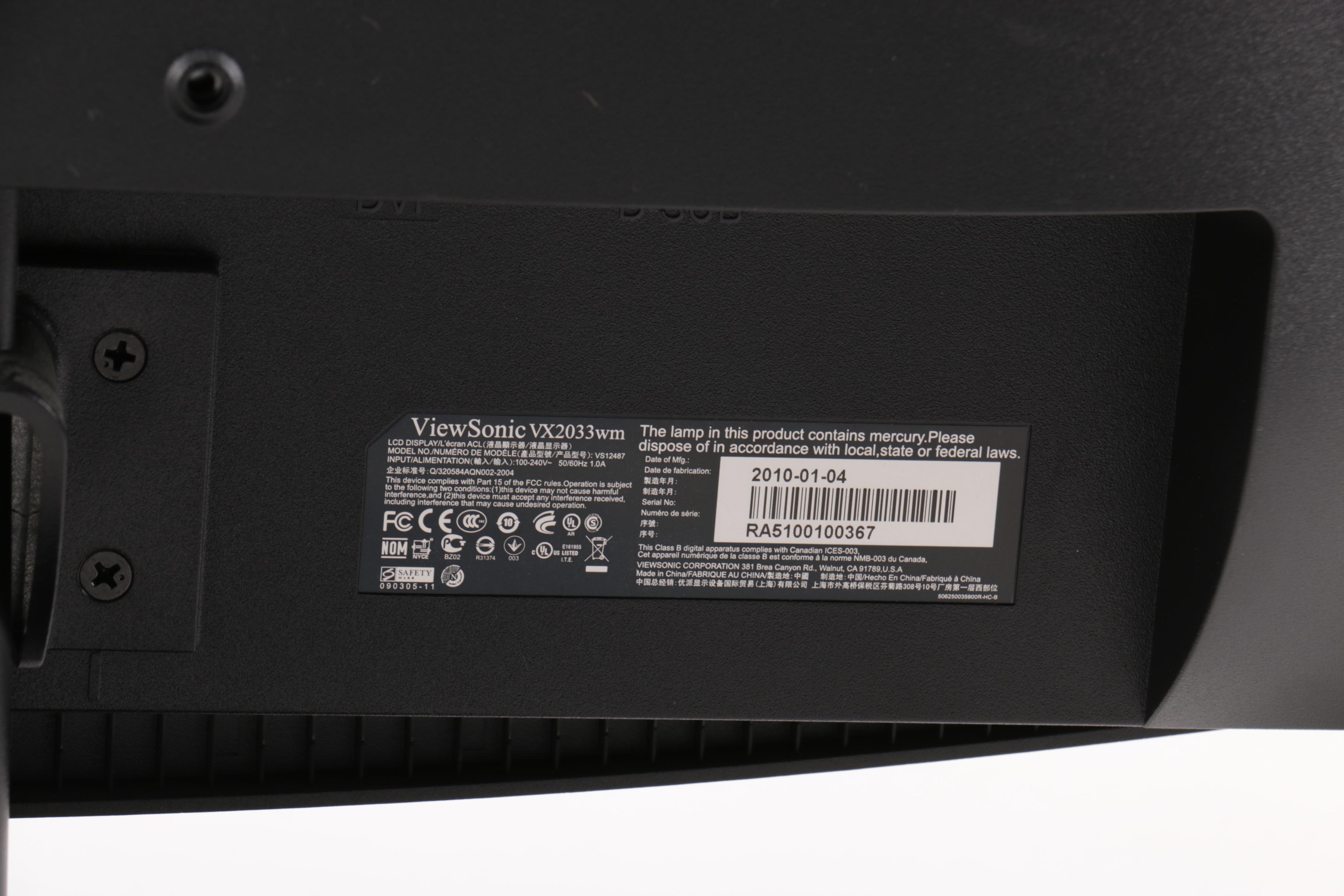 ViewSonic 20" Monitor