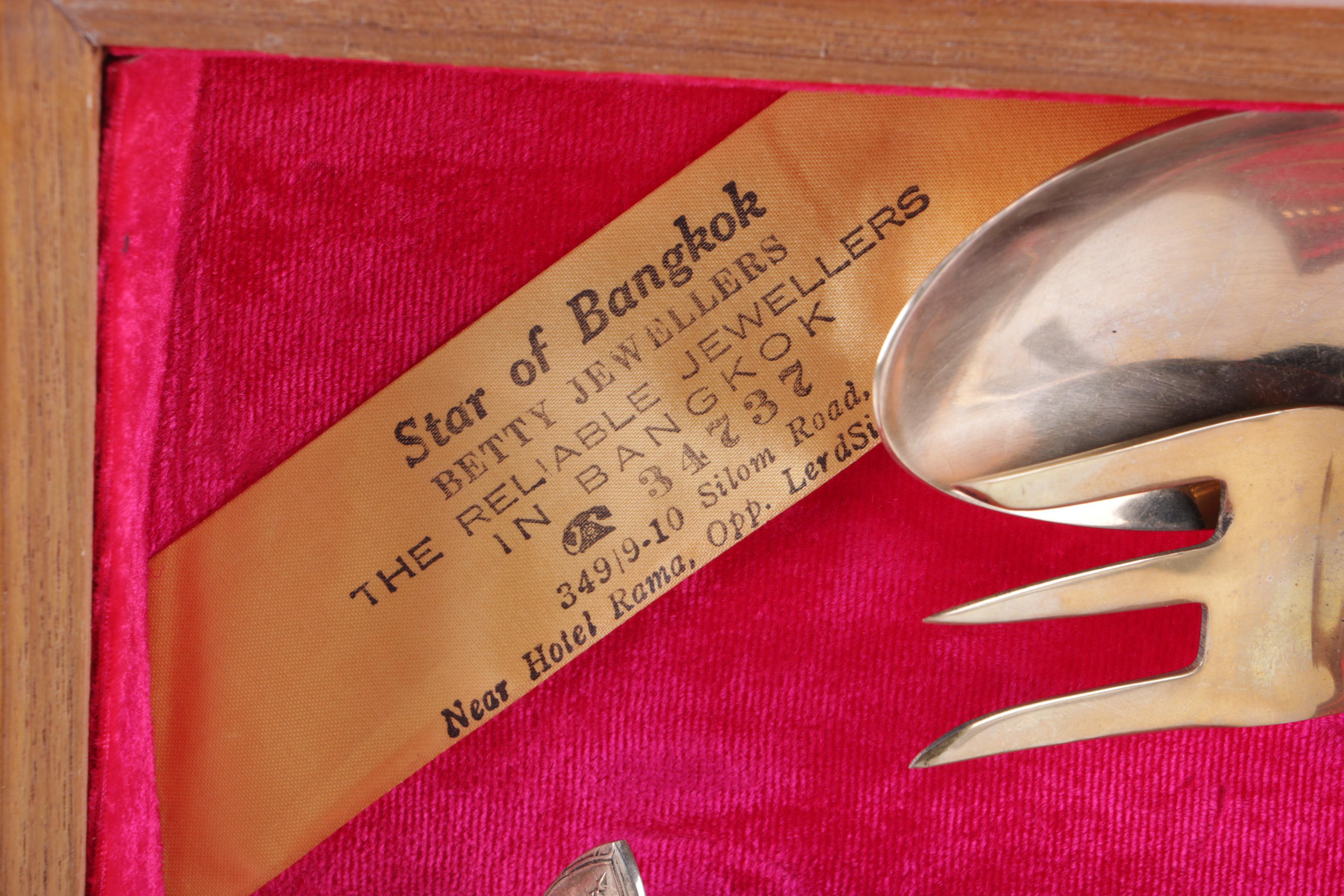 Vintage Thai Brass Flatware and Case