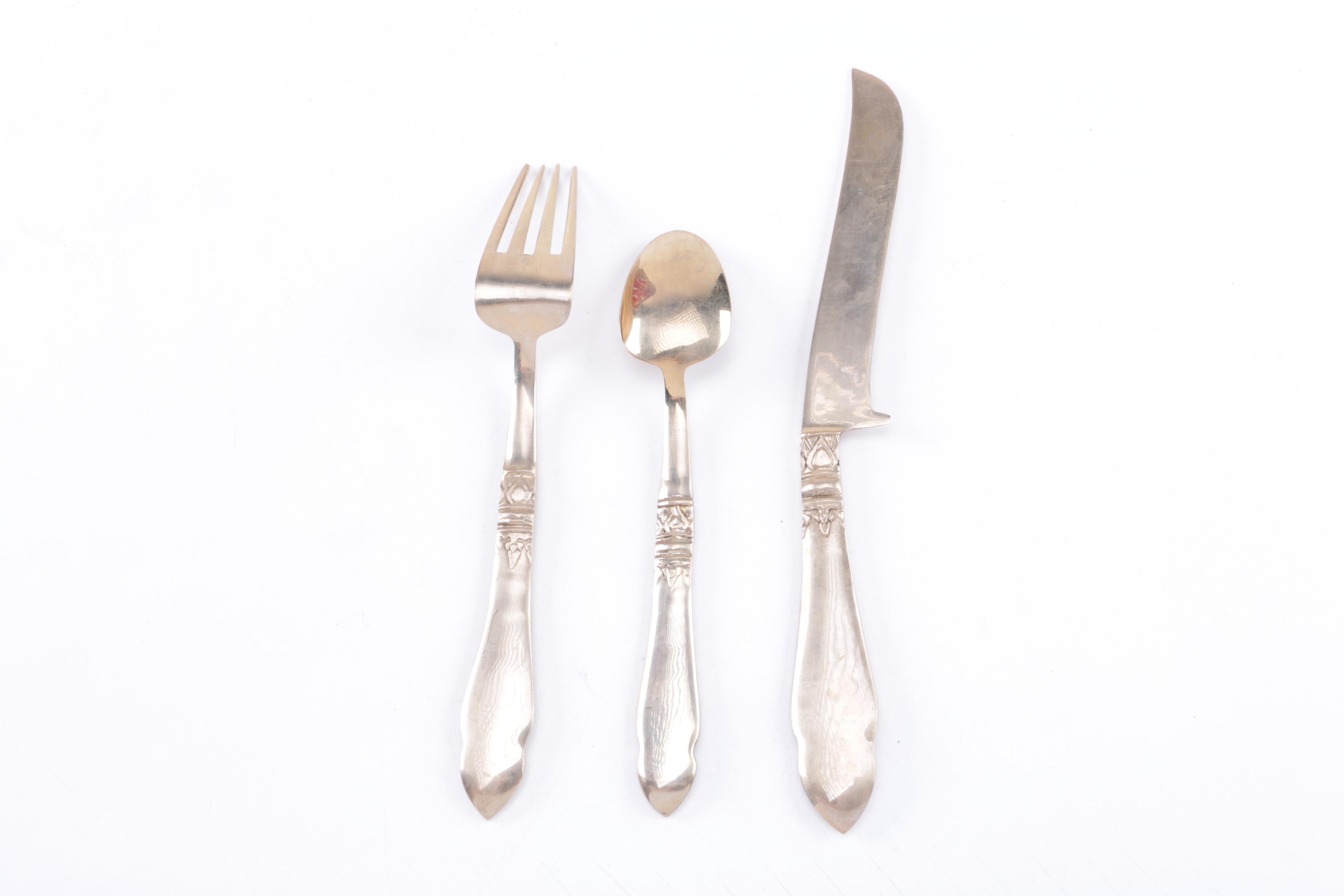 Vintage Thai Brass Flatware and Case