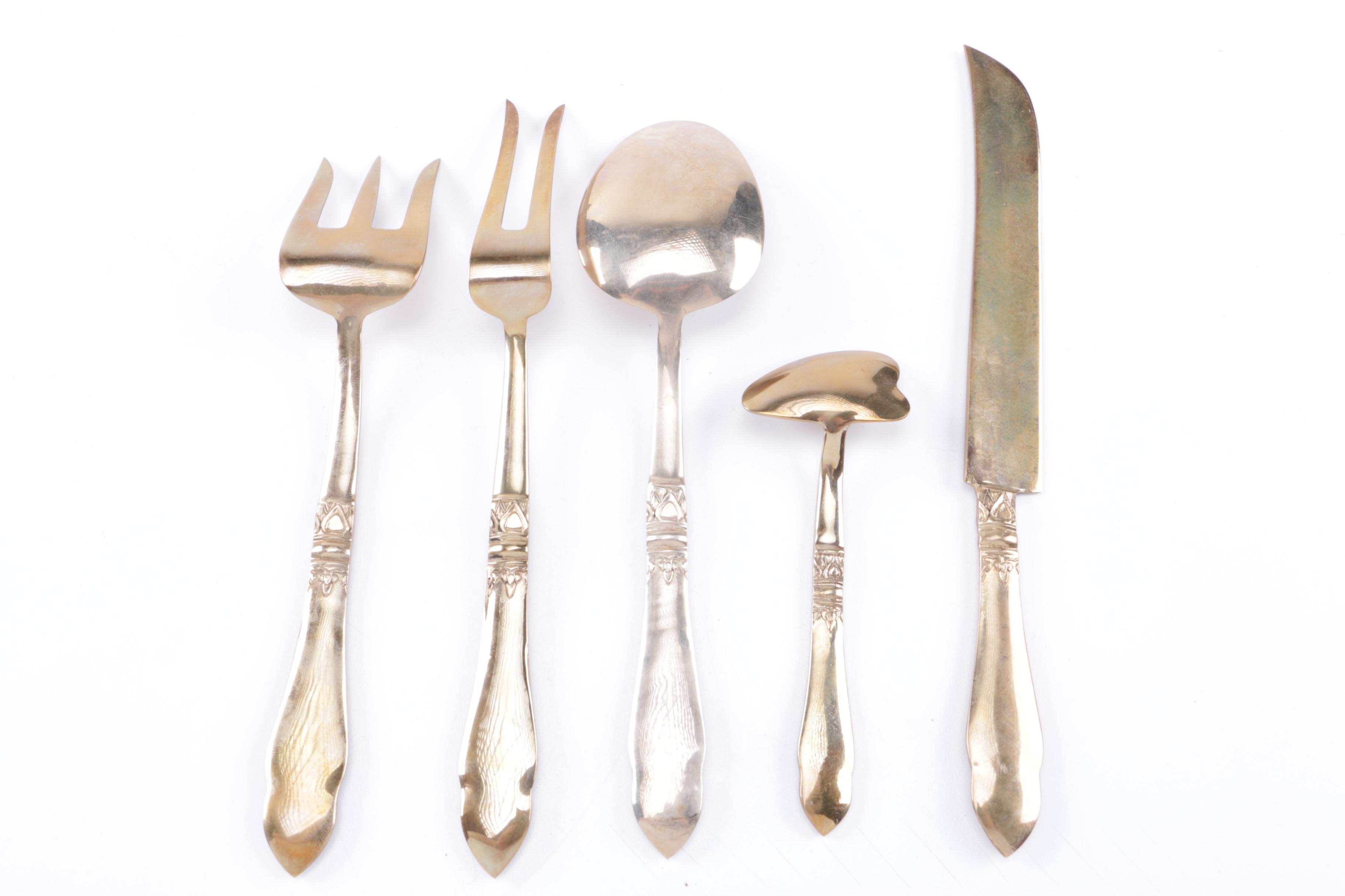 Vintage Thai Brass Flatware and Case