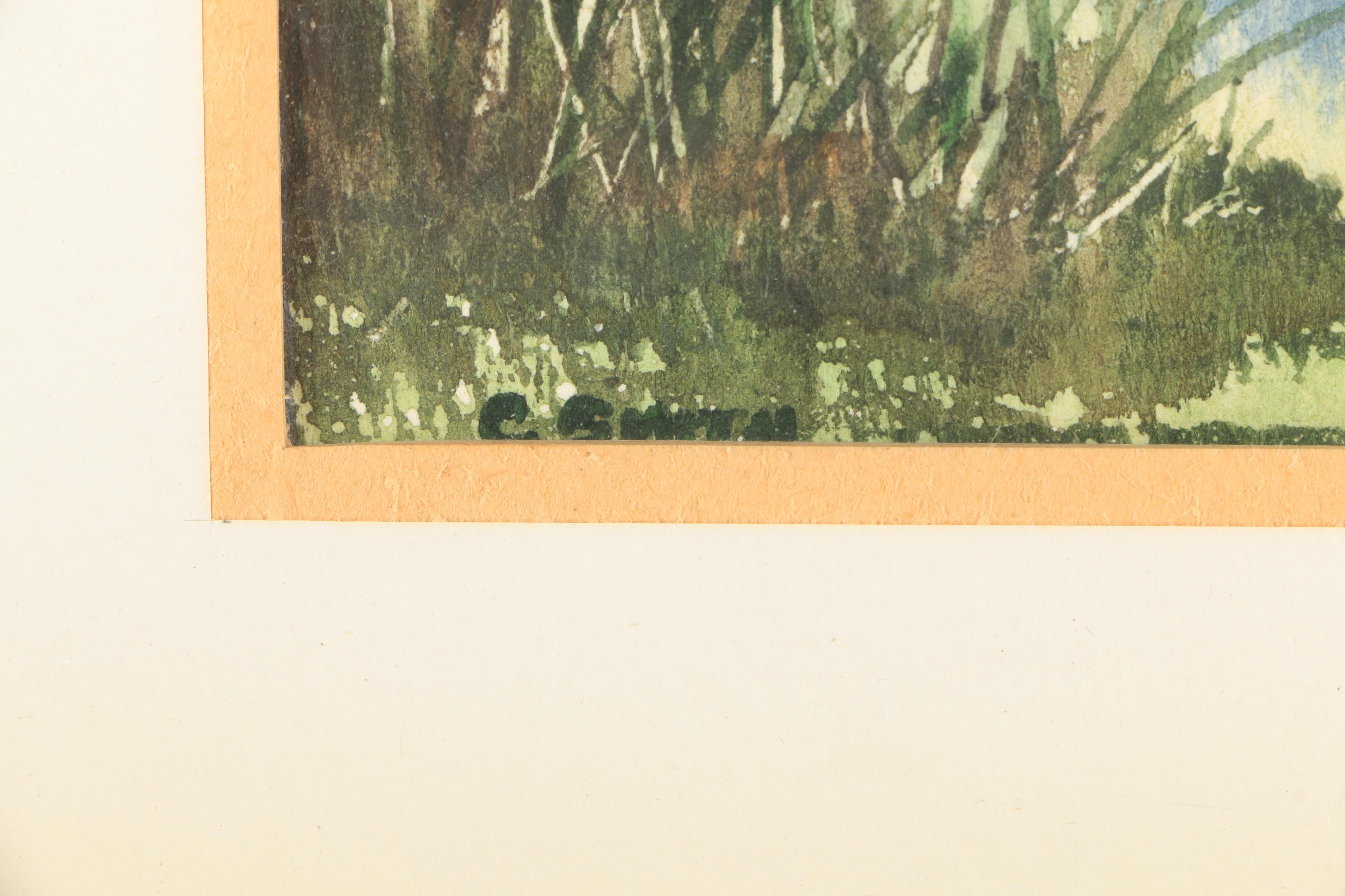 C. Smith Watercolor Painting of a Landscape