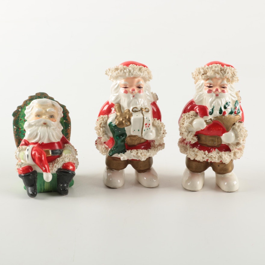 Ceramic Santa Figurines Featuring Geo Z. Lefton