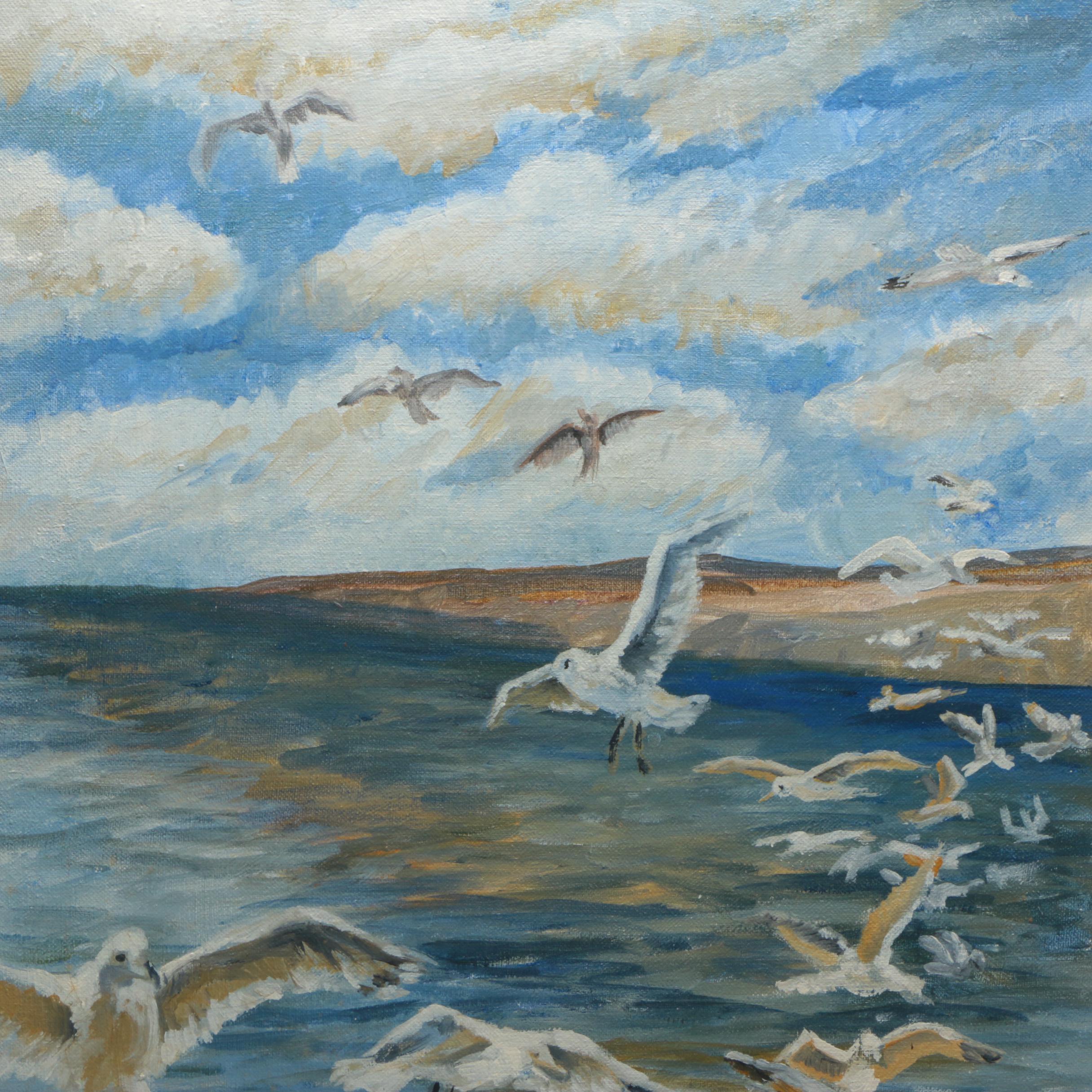 Schwab Oil Painting on Canvas of Coastal Scene