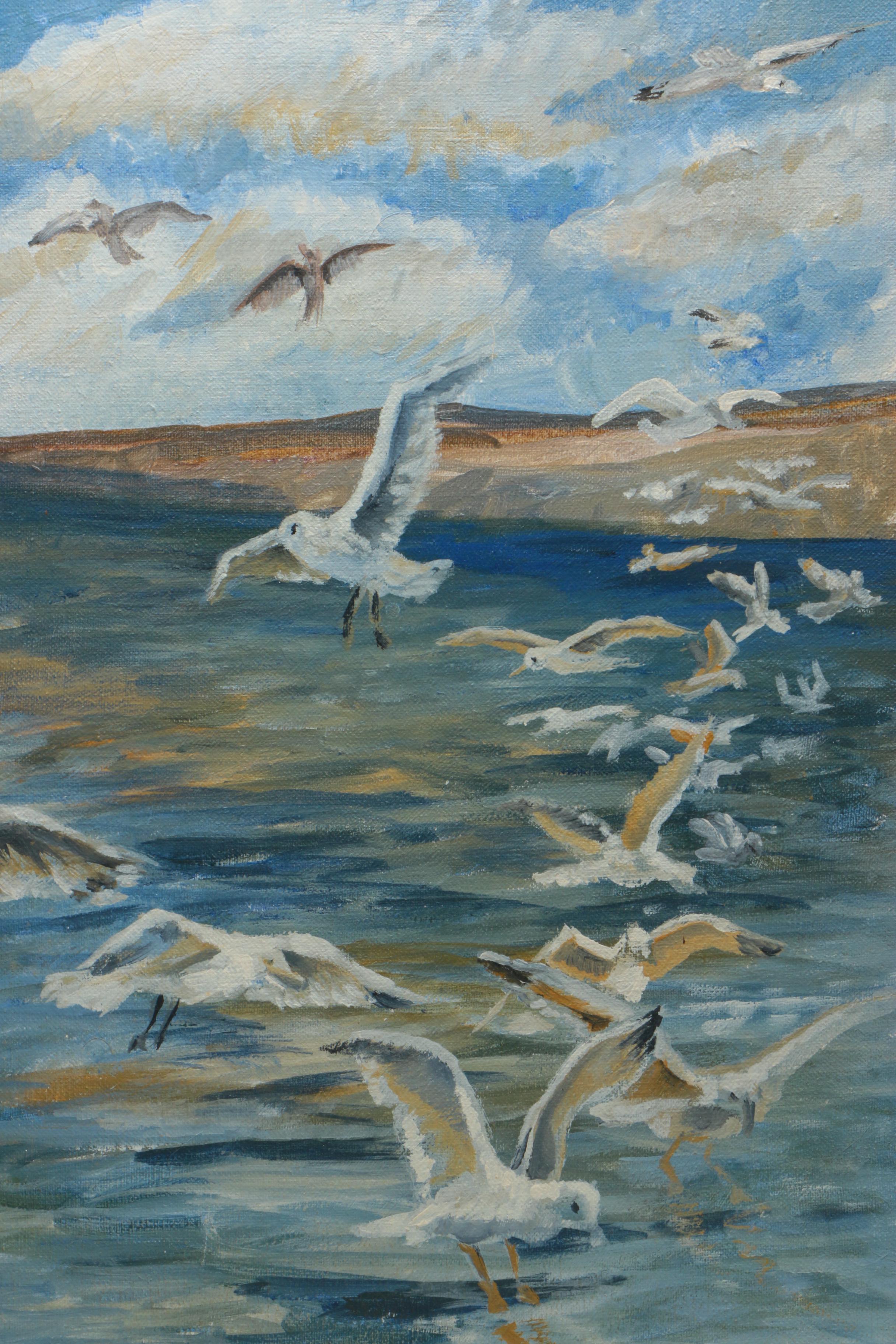 Schwab Oil Painting on Canvas of Coastal Scene