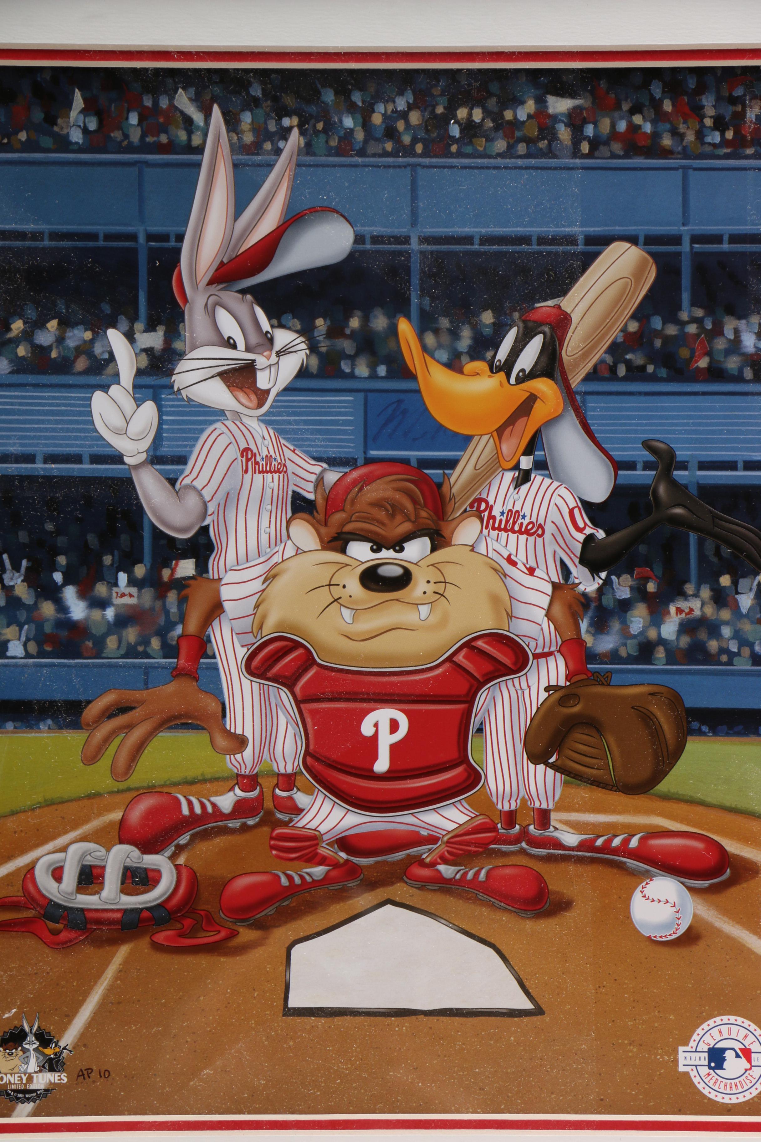 Looney Tunes 2001 Limited Edition Offset Lithograph "Philadelphia Phillies"