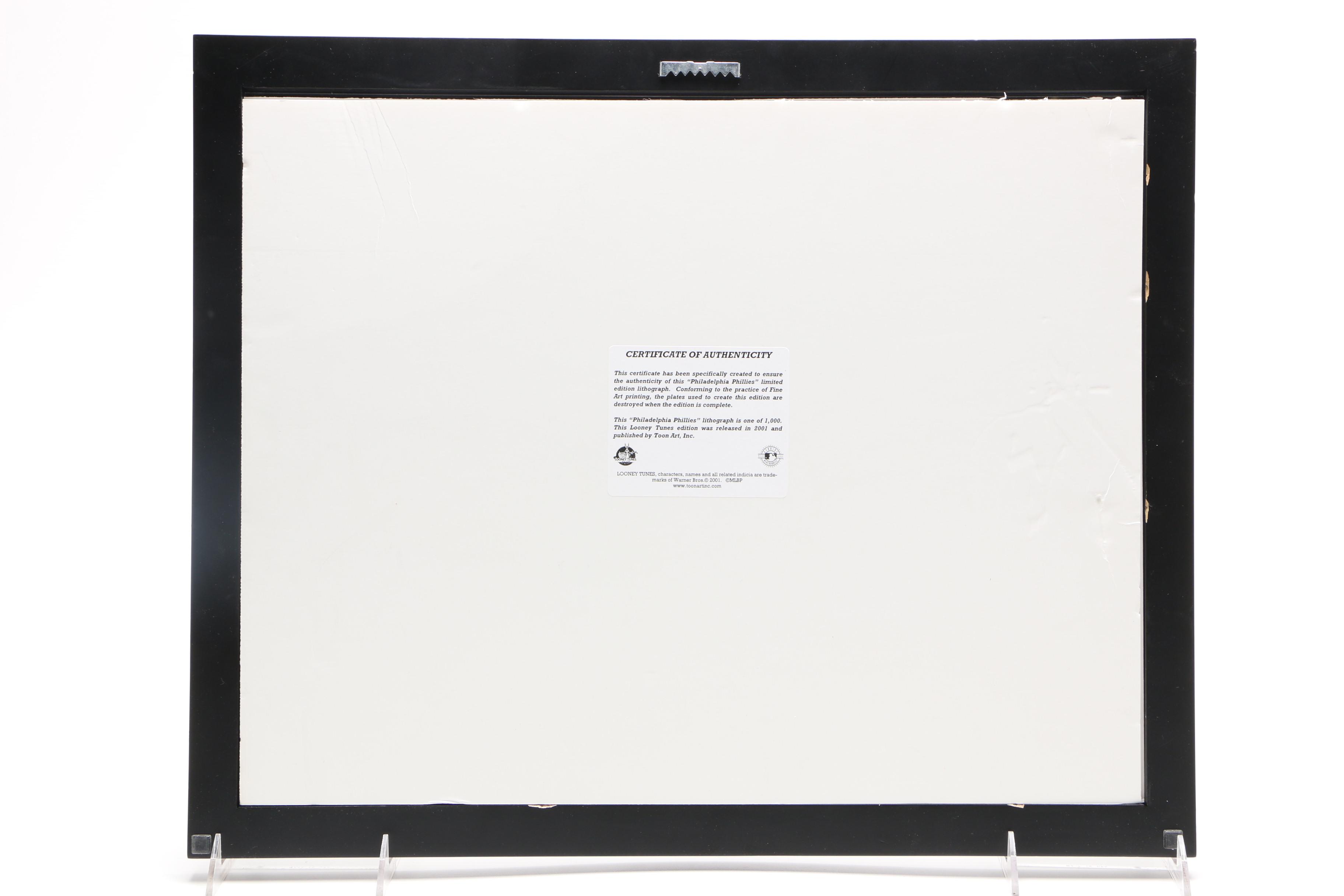 Looney Tunes 2001 Limited Edition Offset Lithograph "Philadelphia Phillies"