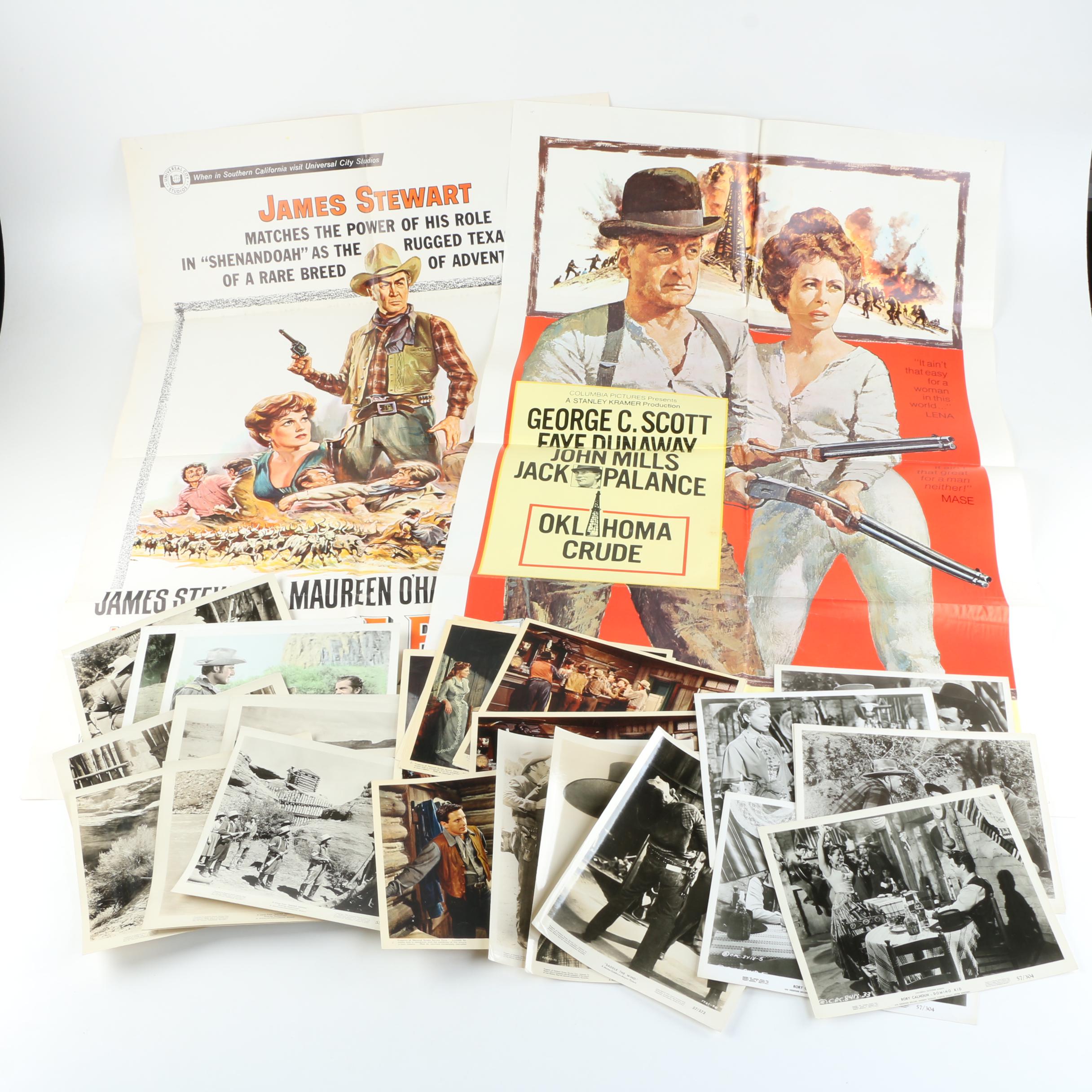 1966 "The Rare Breed" and 1973 "Oklahoma Crude" Movie Posters and Lobby Cards