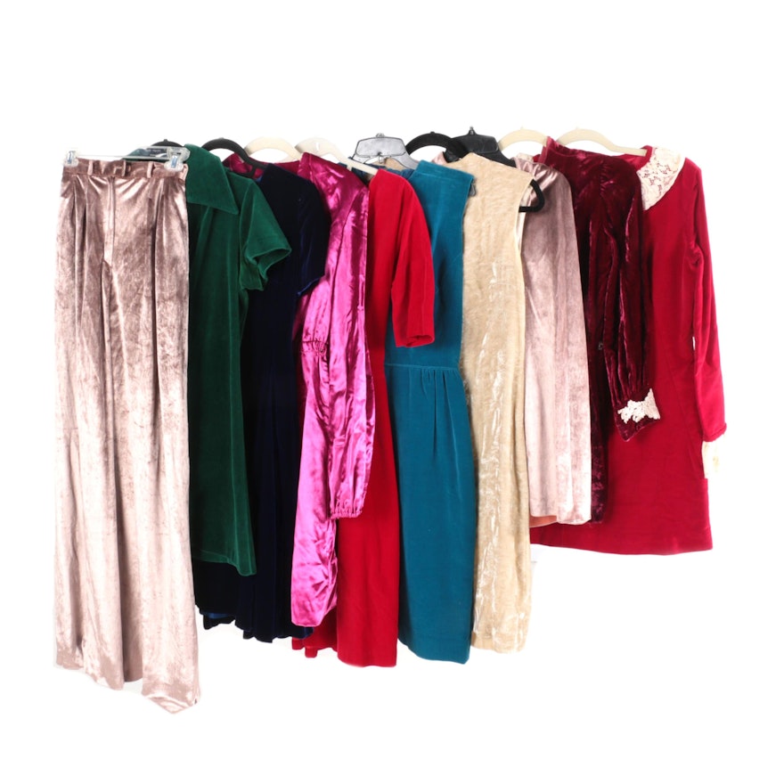 Vintage Velveteen Dresses and Separates with Jonathan Logan, Calvin Klein