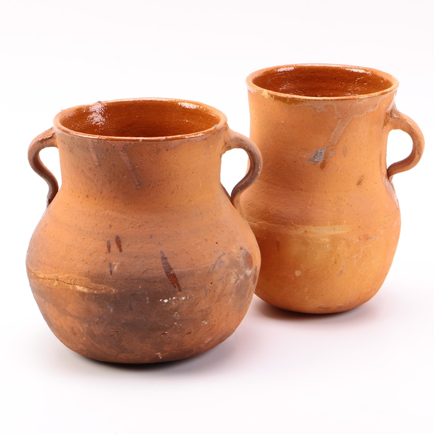 Pair of Vintage Terracotta Vessels