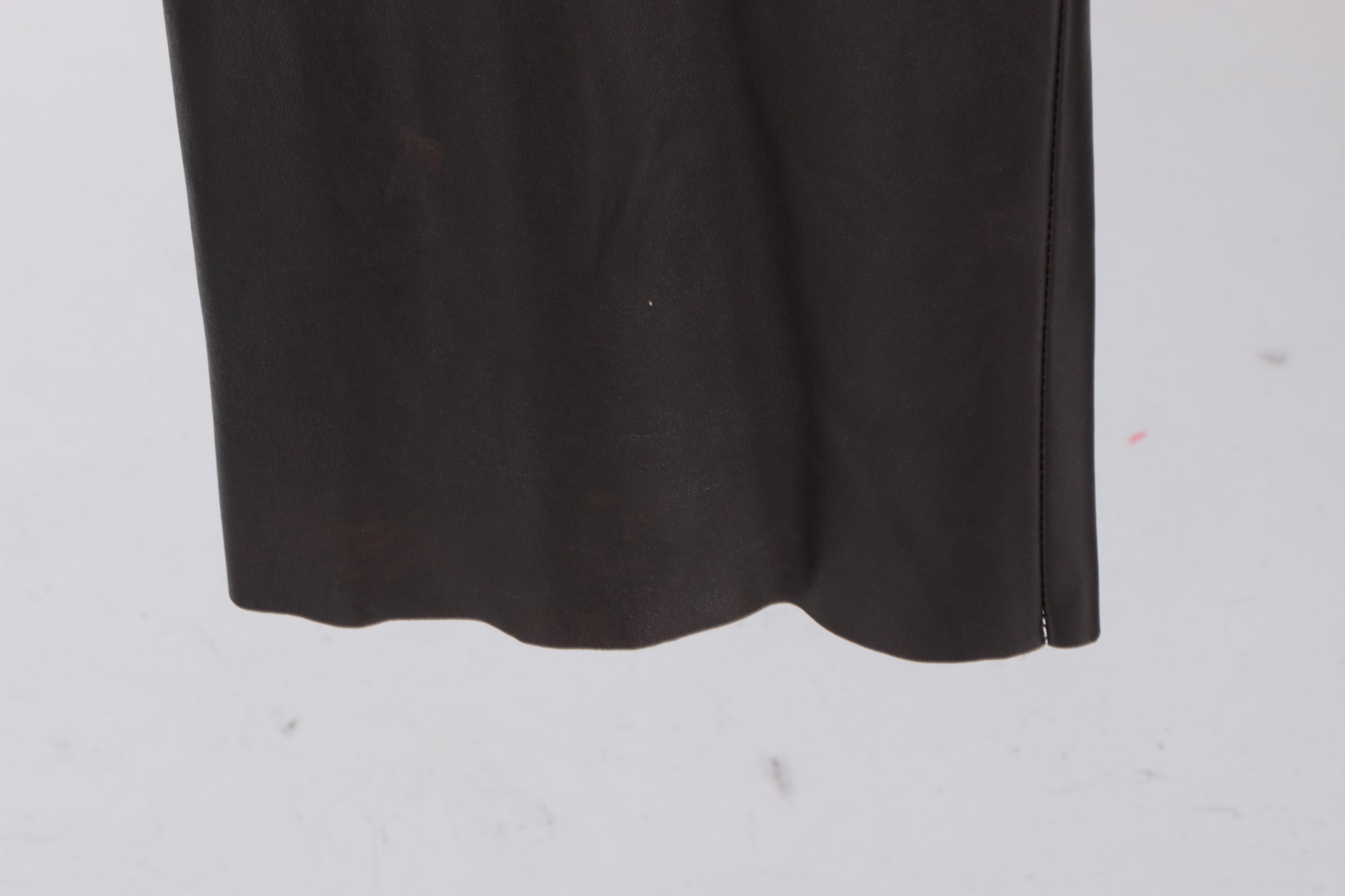 Women's Max Mara Brown Leather Pants