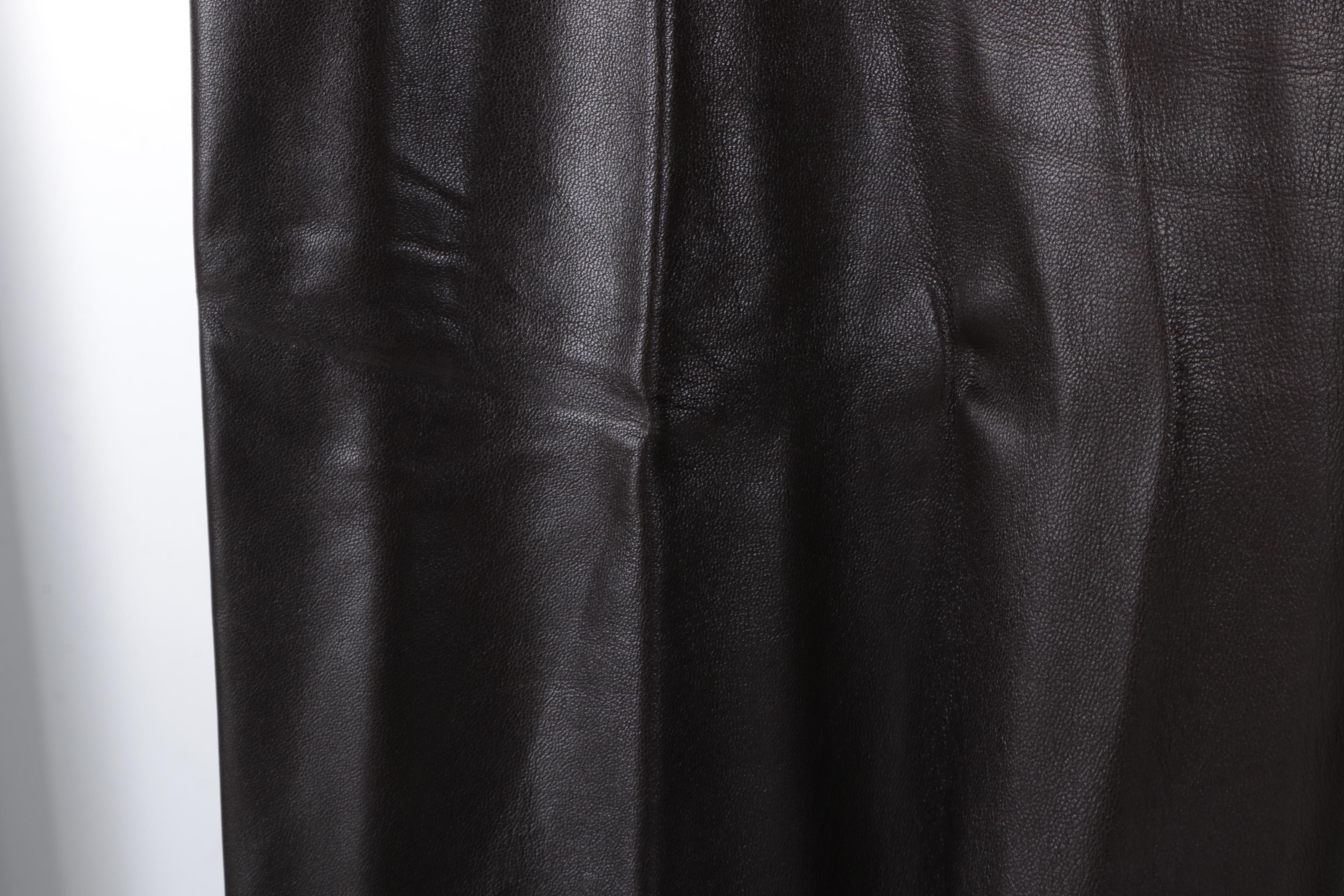 Women's Max Mara Brown Leather Pants