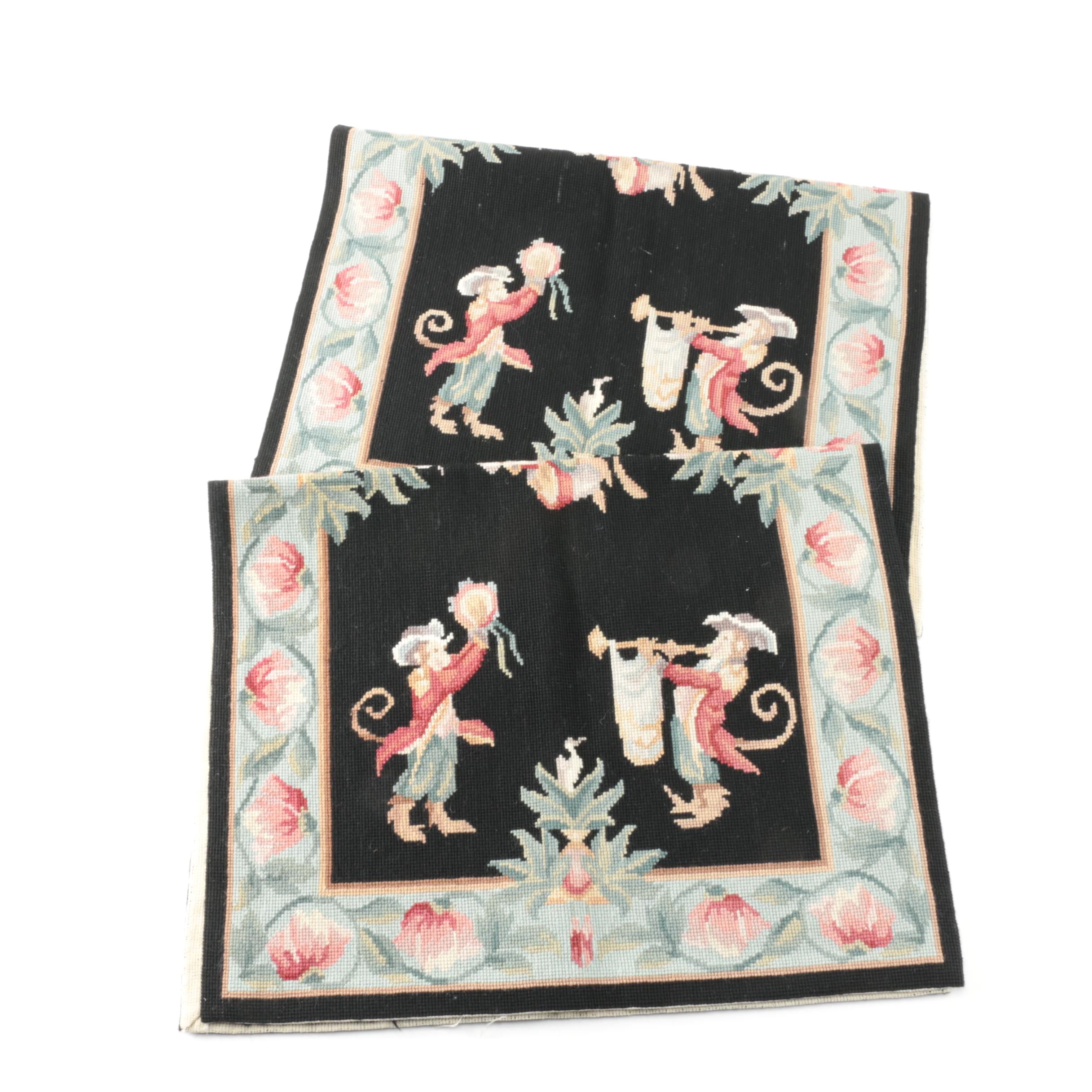 Needlepoint Figural Accent Rug